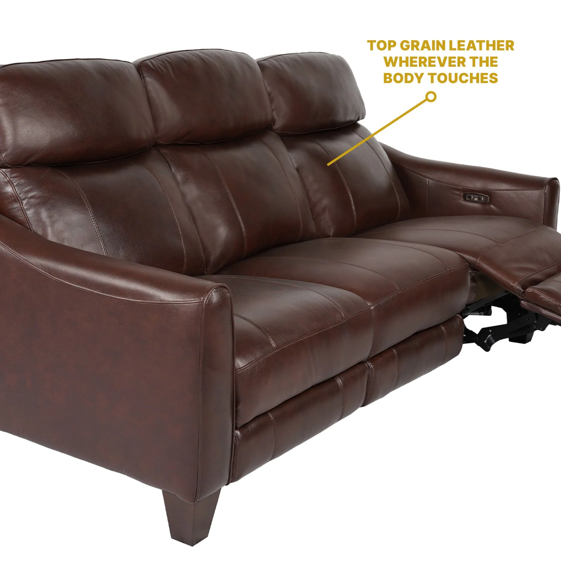 Milos 83" Zero Gravity Power Reclining Sofa in Chocolate Leather - Image 13