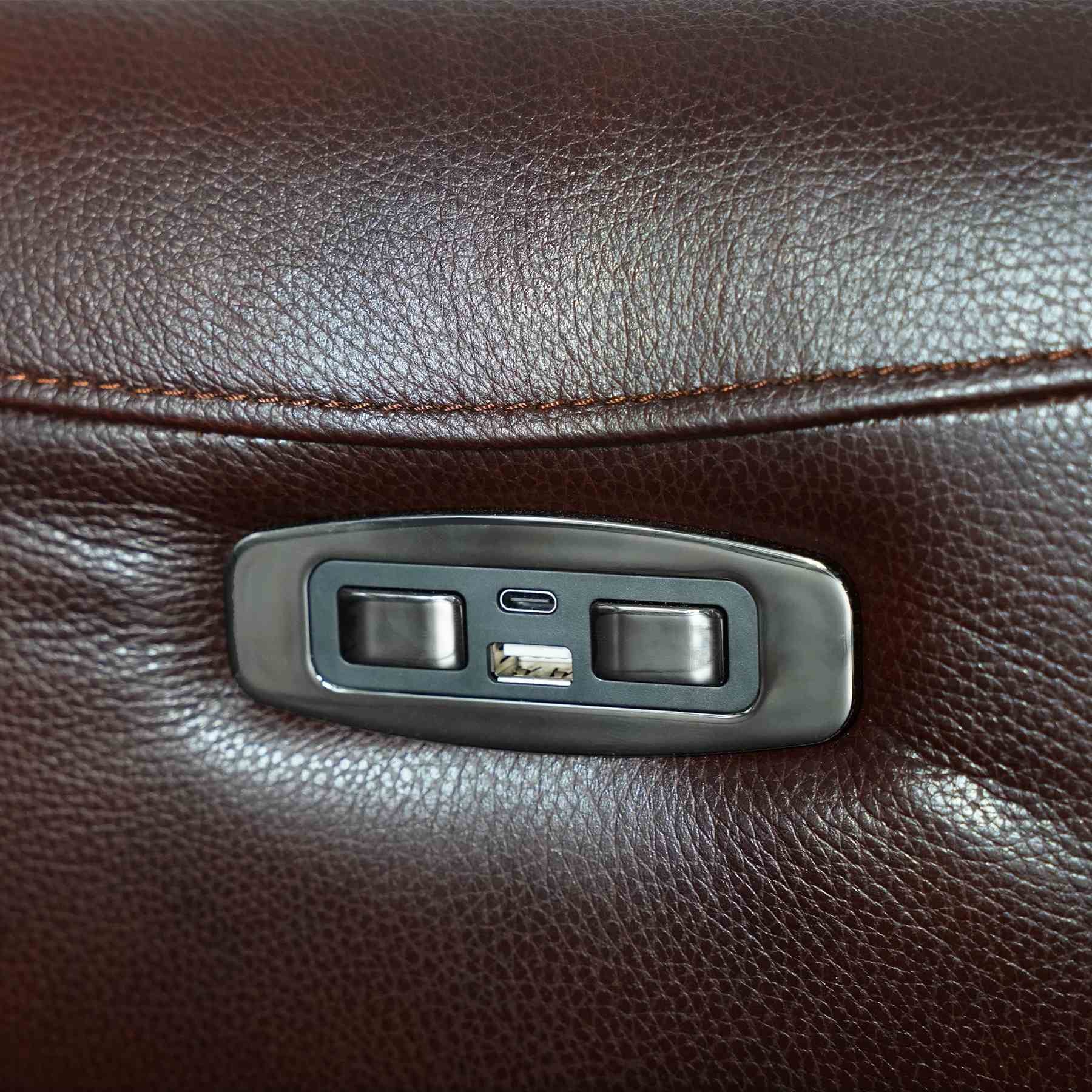 Milos 83" Zero Gravity Power Reclining Sofa in Chocolate Leather - Image 9