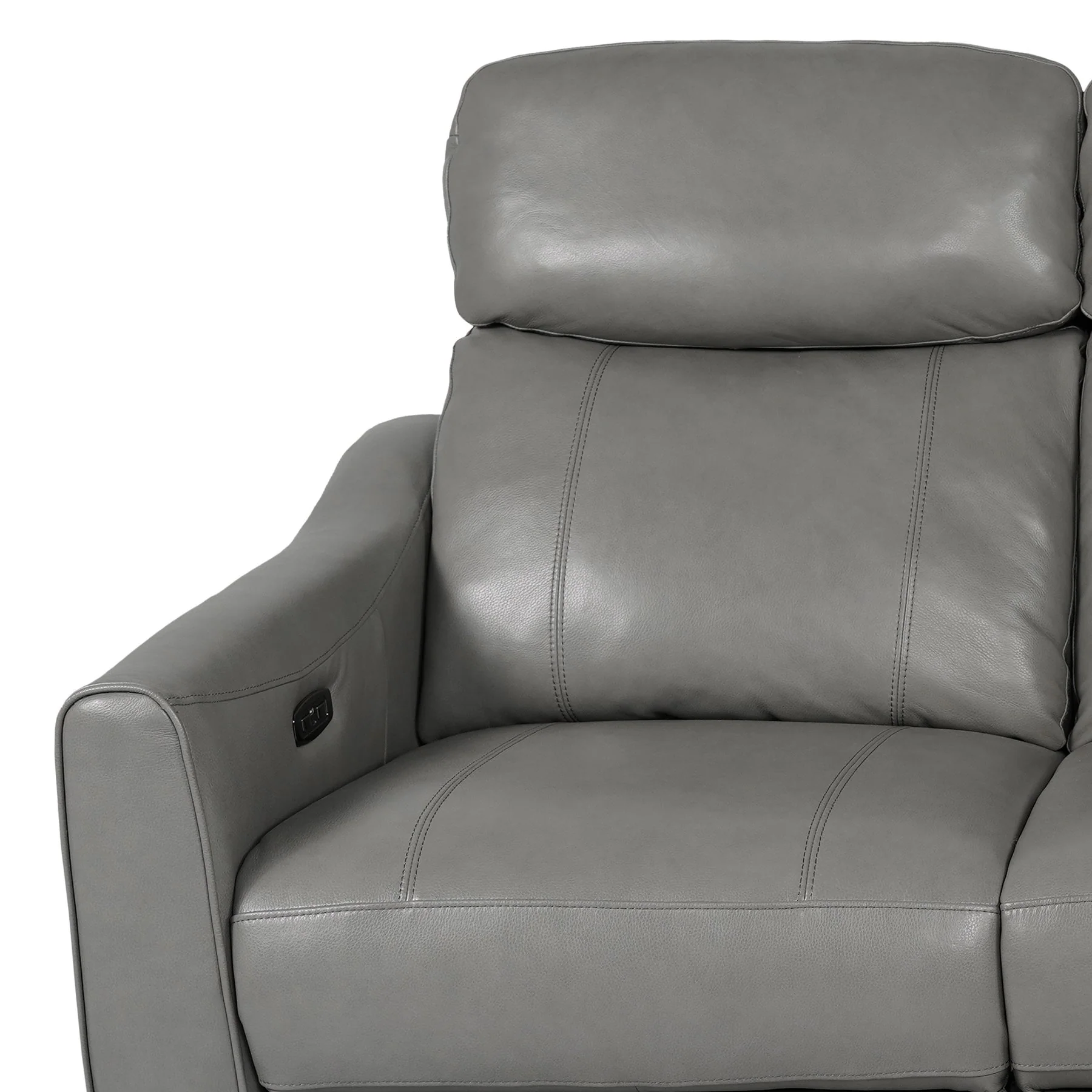 Milos 83" Zero Gravity Power Reclining Sofa in Light Gray Leather - Image 7