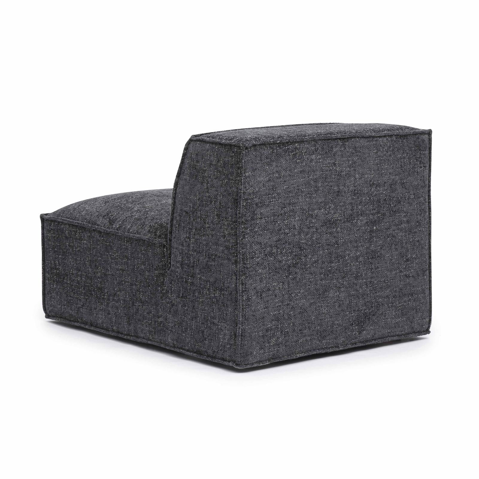 Mindy Charcoal Chenille Basketweave Armless Chair - Image 3