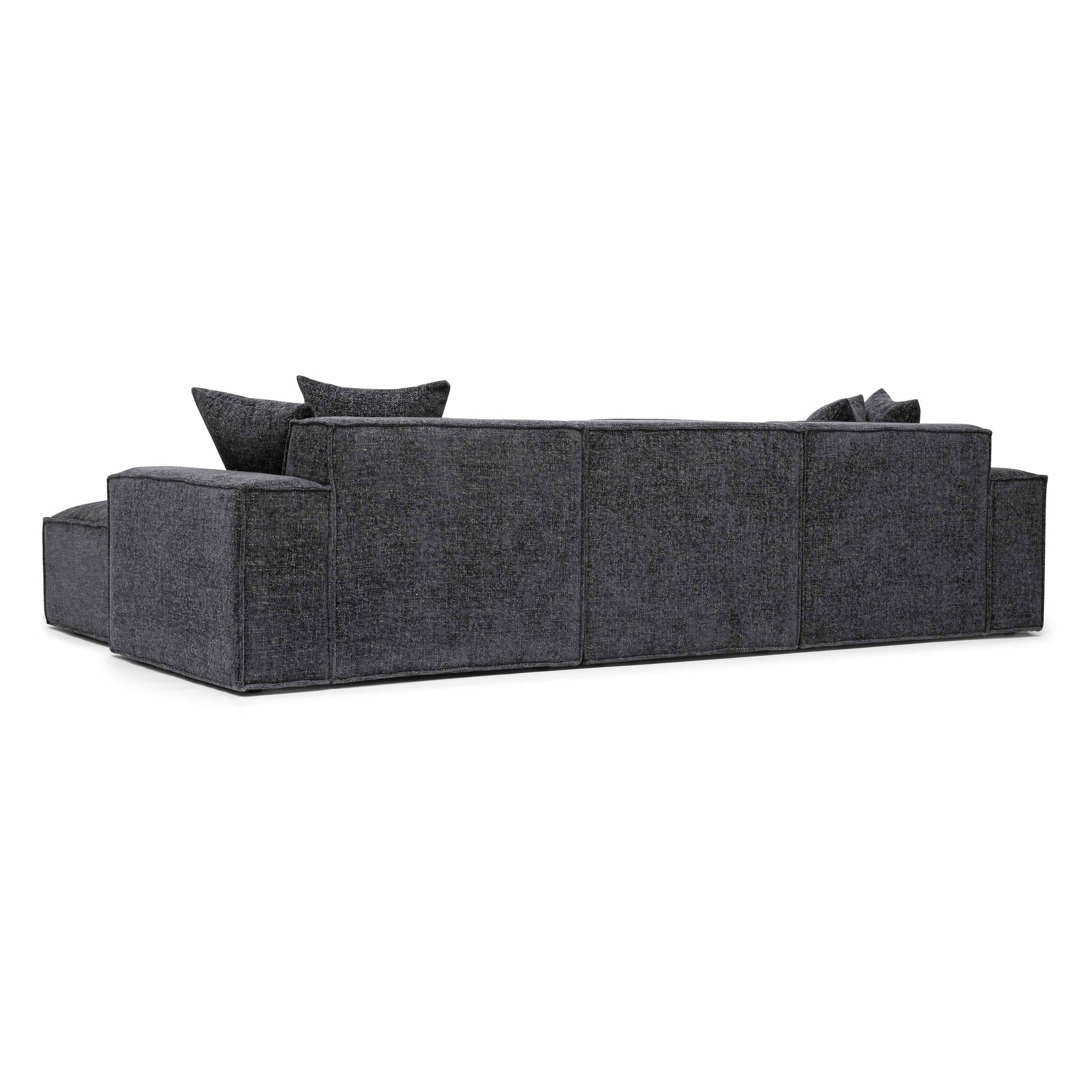 Mindy Charcoal Chenille Basketweave Modular Sectional - Image 4