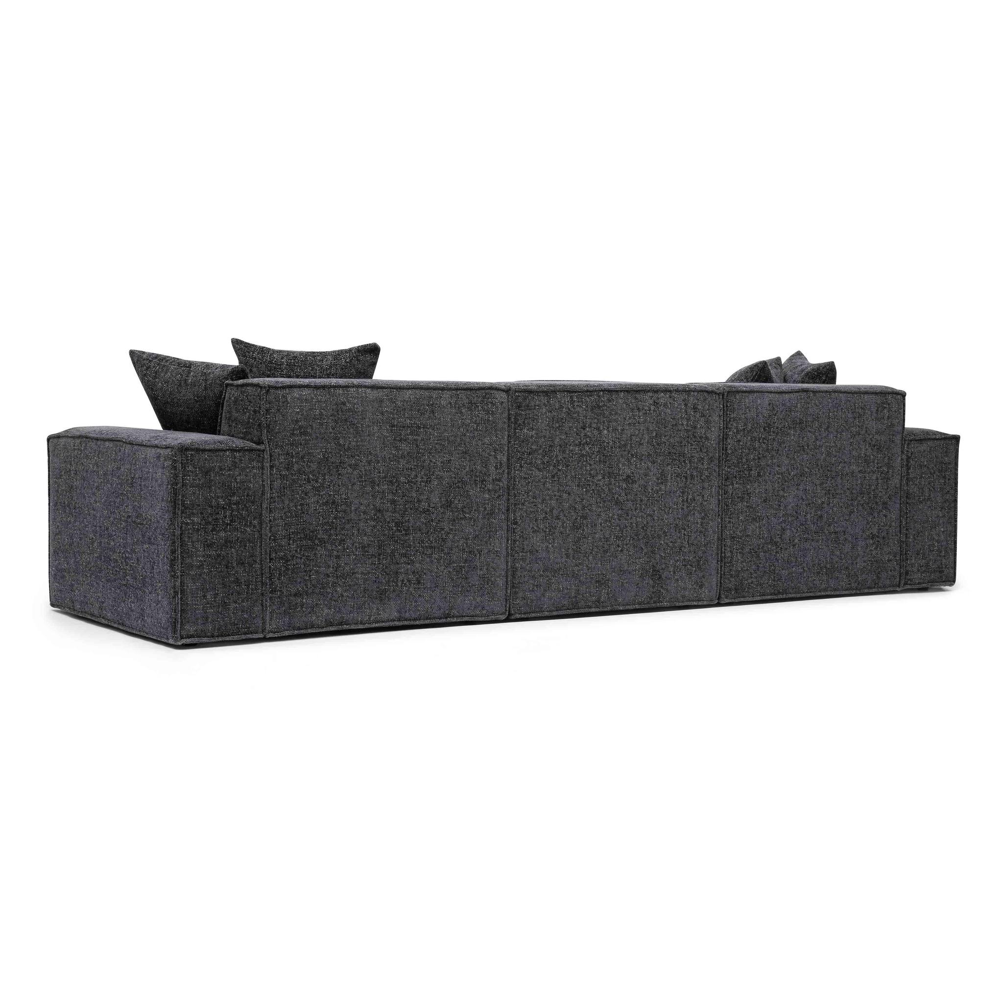 Mindy Charcoal Chenille Basketweave Modular Sofa - Image 3
