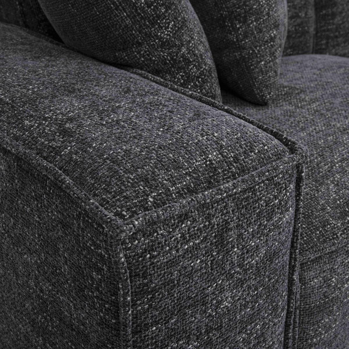 Mindy Charcoal Chenille Basketweave Modular Sofa - Image 4
