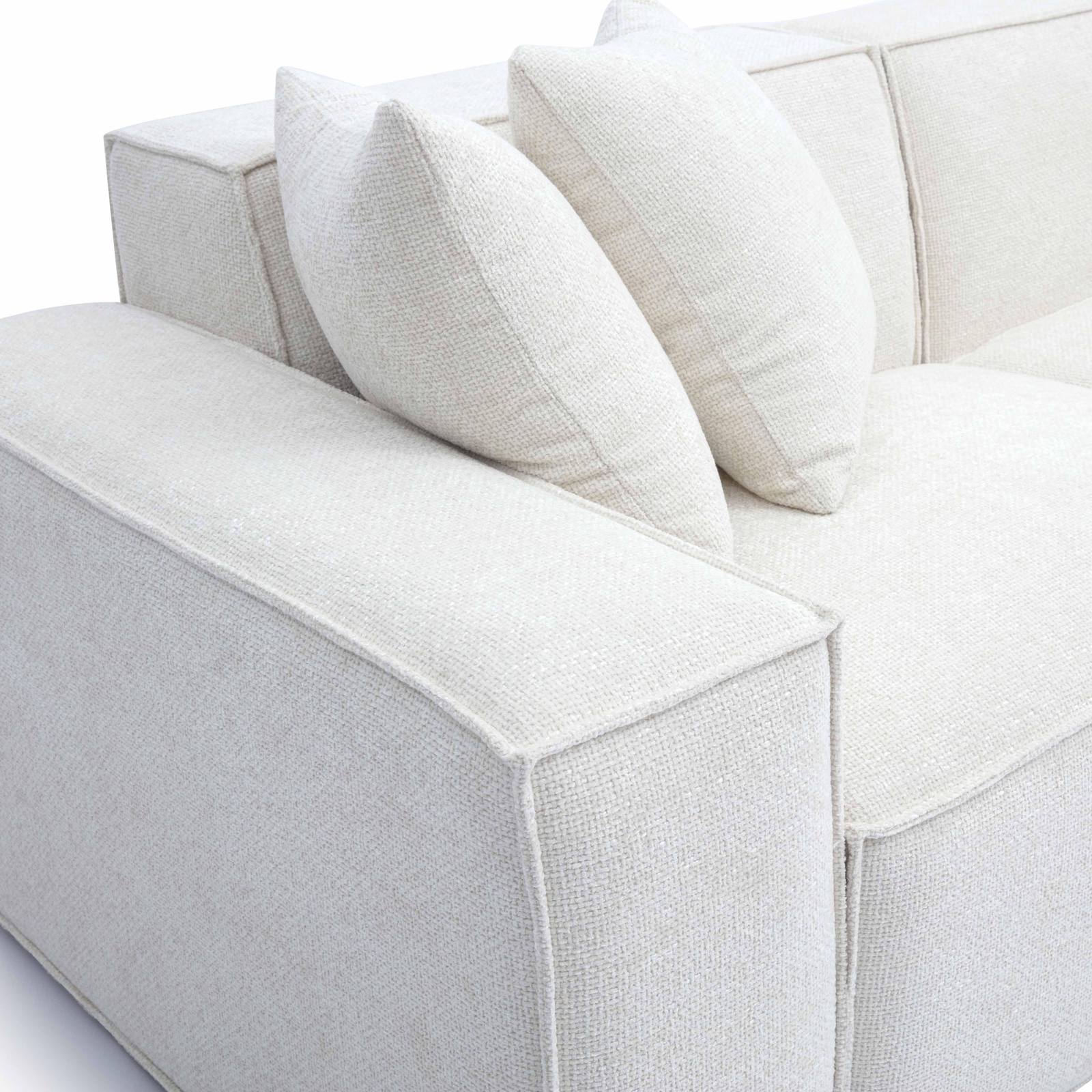 Mindy Cream Chenille Basketweave Modular Sofa - Image 4
