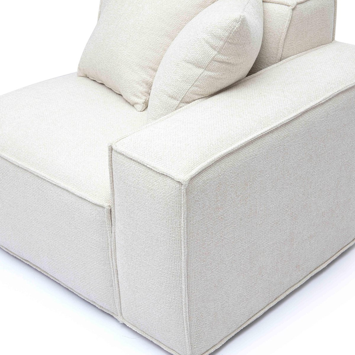 Mindy Cream Chenille Basketweave RAF Corner Chair - Image 4