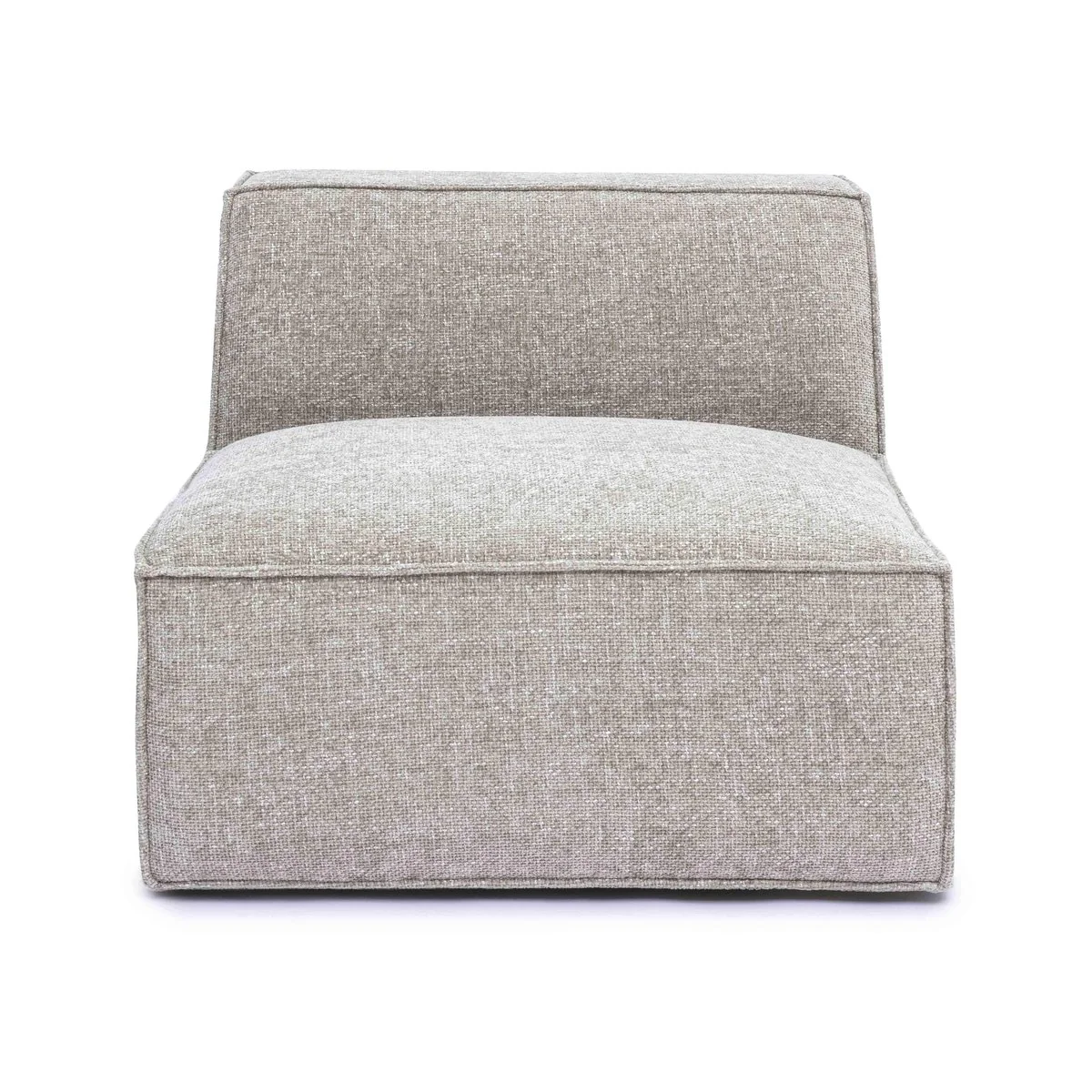 Mindy Taupe Chenille Basketweave Armless Chair - Image 2