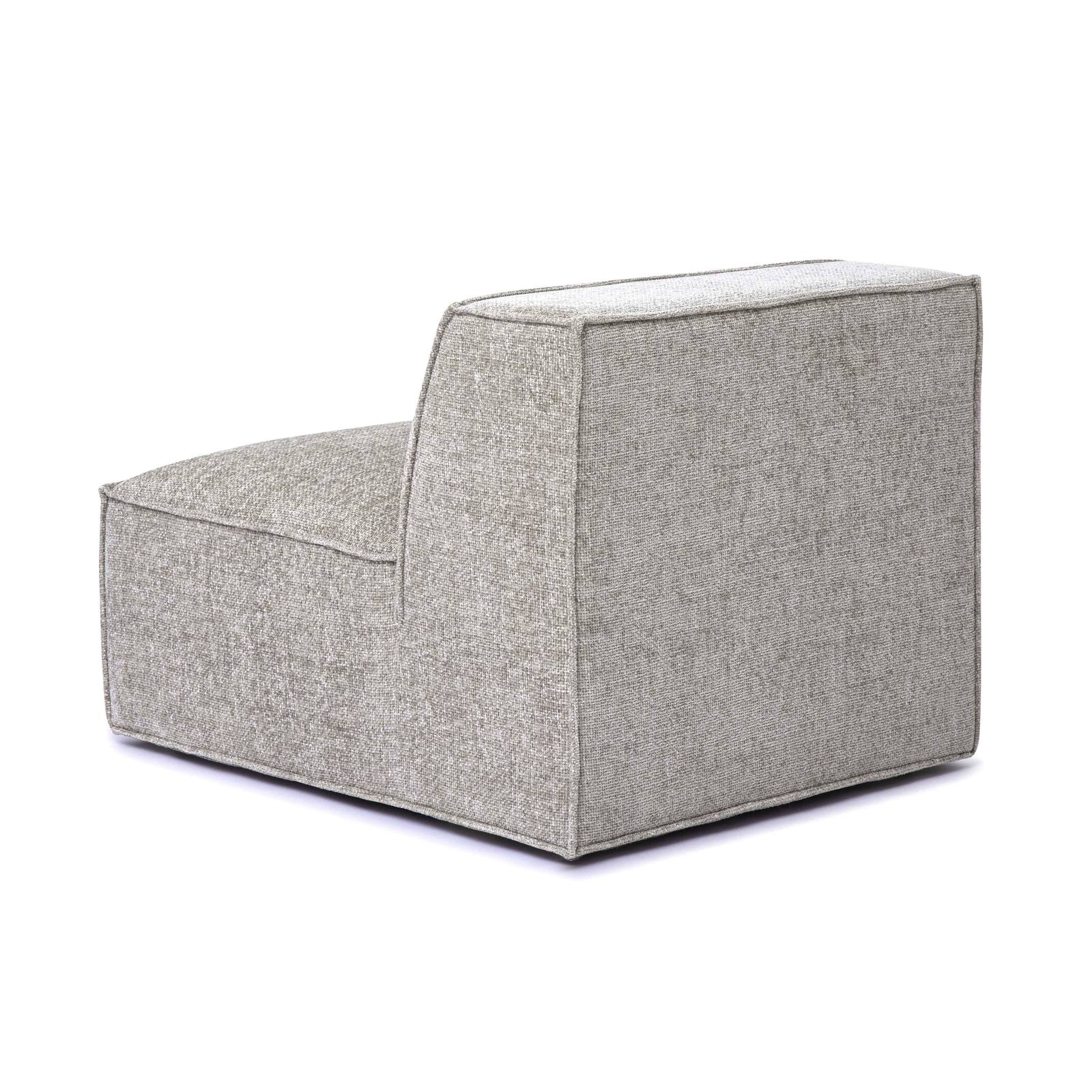 Mindy Taupe Chenille Basketweave Armless Chair - Image 3