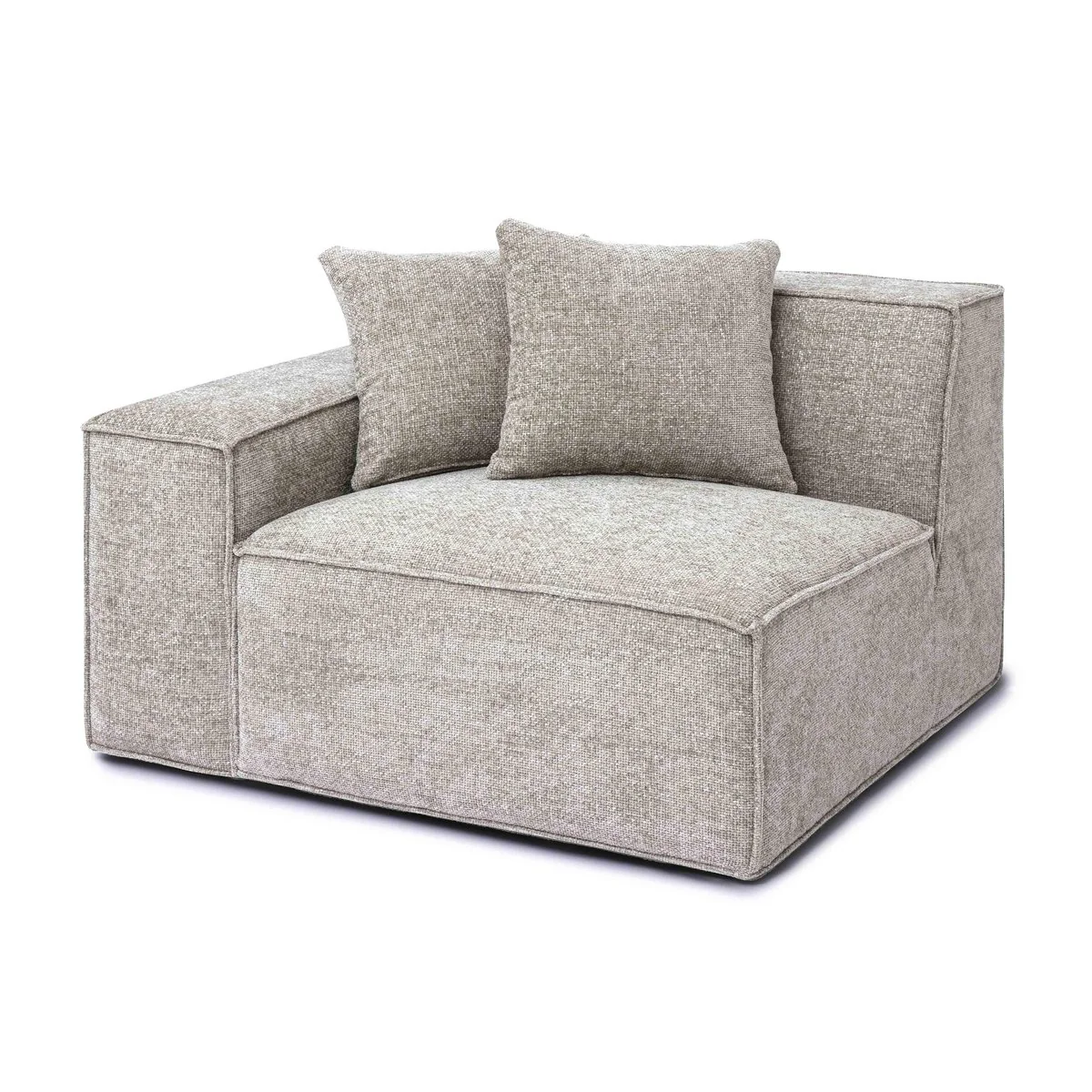 Mindy Taupe Chenille Basketweave LAF Corner Chair - Image 2