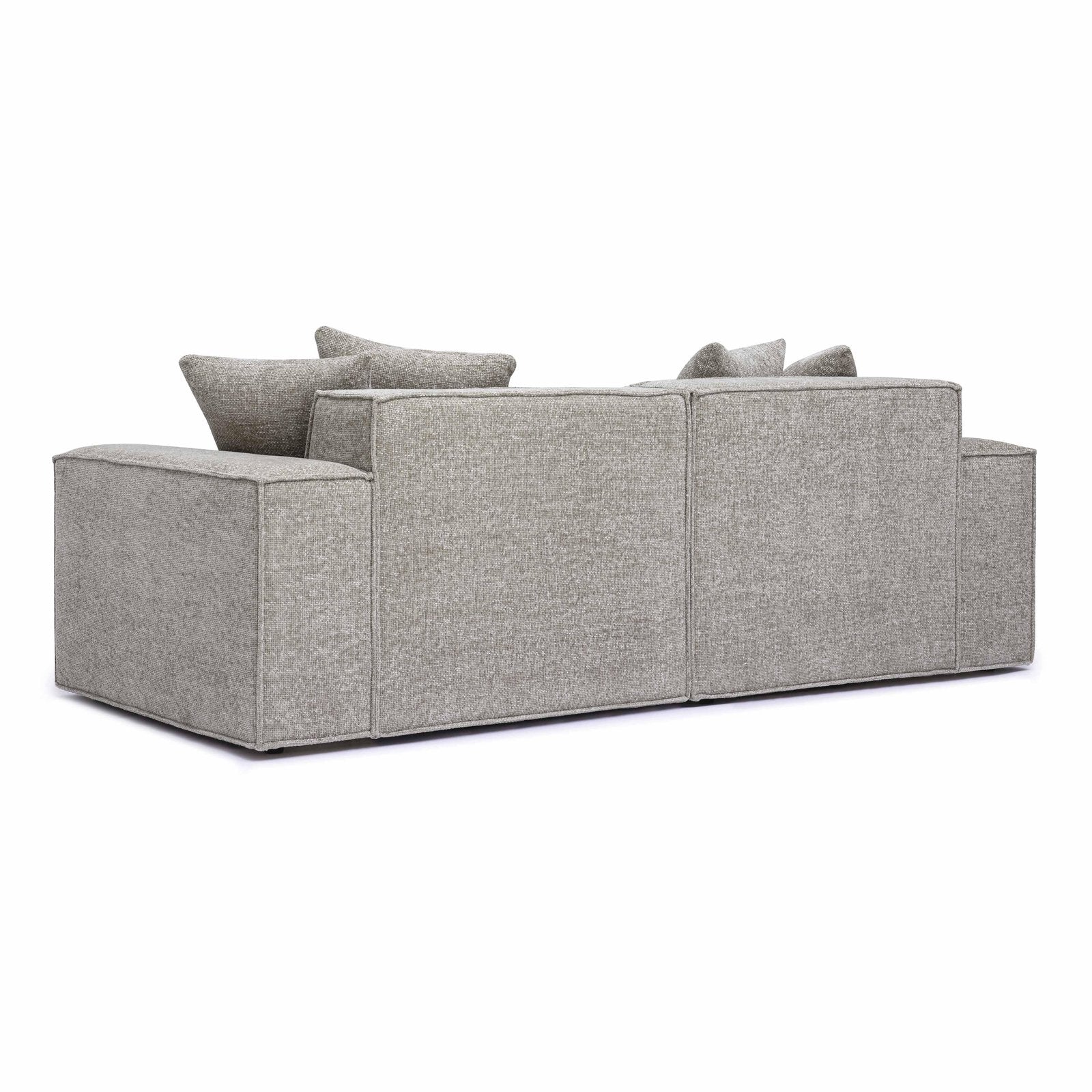 Mindy Taupe Chenille Basketweave Modular Loveseat - Image 4