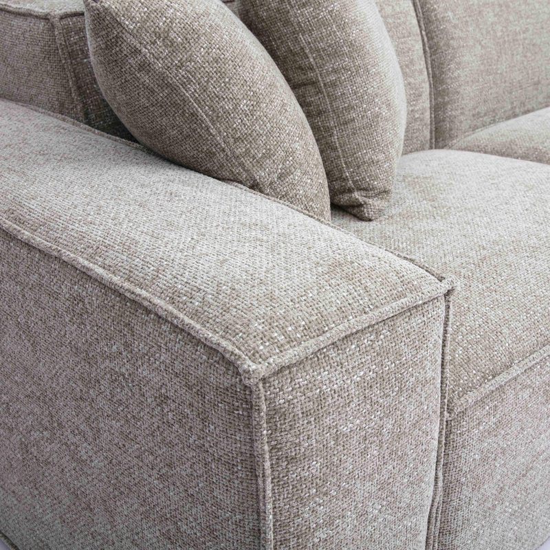 Mindy Taupe Chenille Basketweave Modular Sofa - Image 4