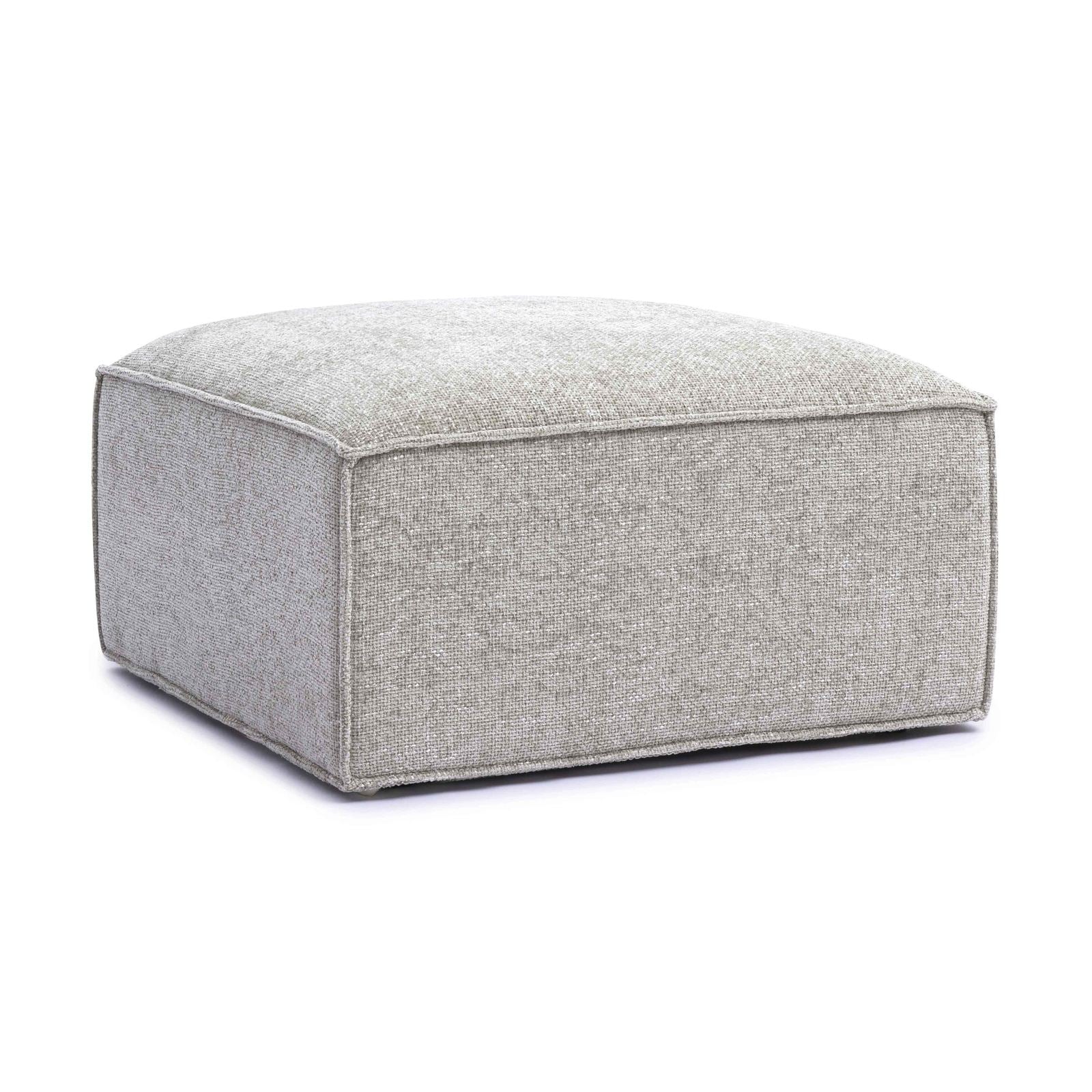 Mindy Taupe Chenille Basketweave Ottoman - Image 3