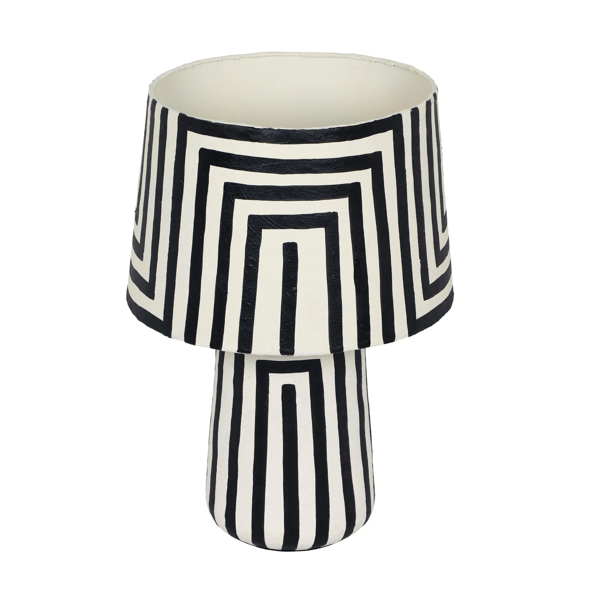 Minori Black Striped Papier Mache Table Lamp - Image 3