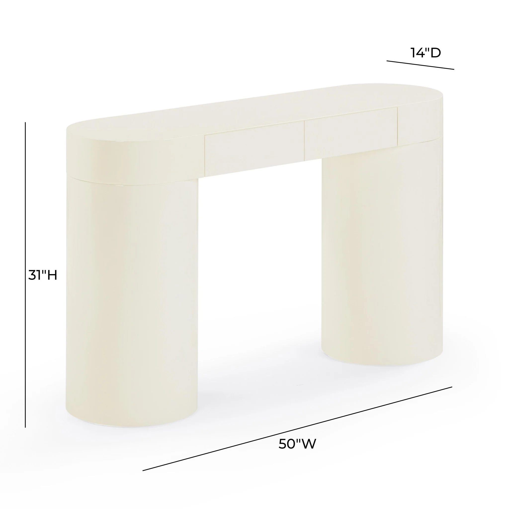 Mira Cream High Gloss Console Table - Image 10