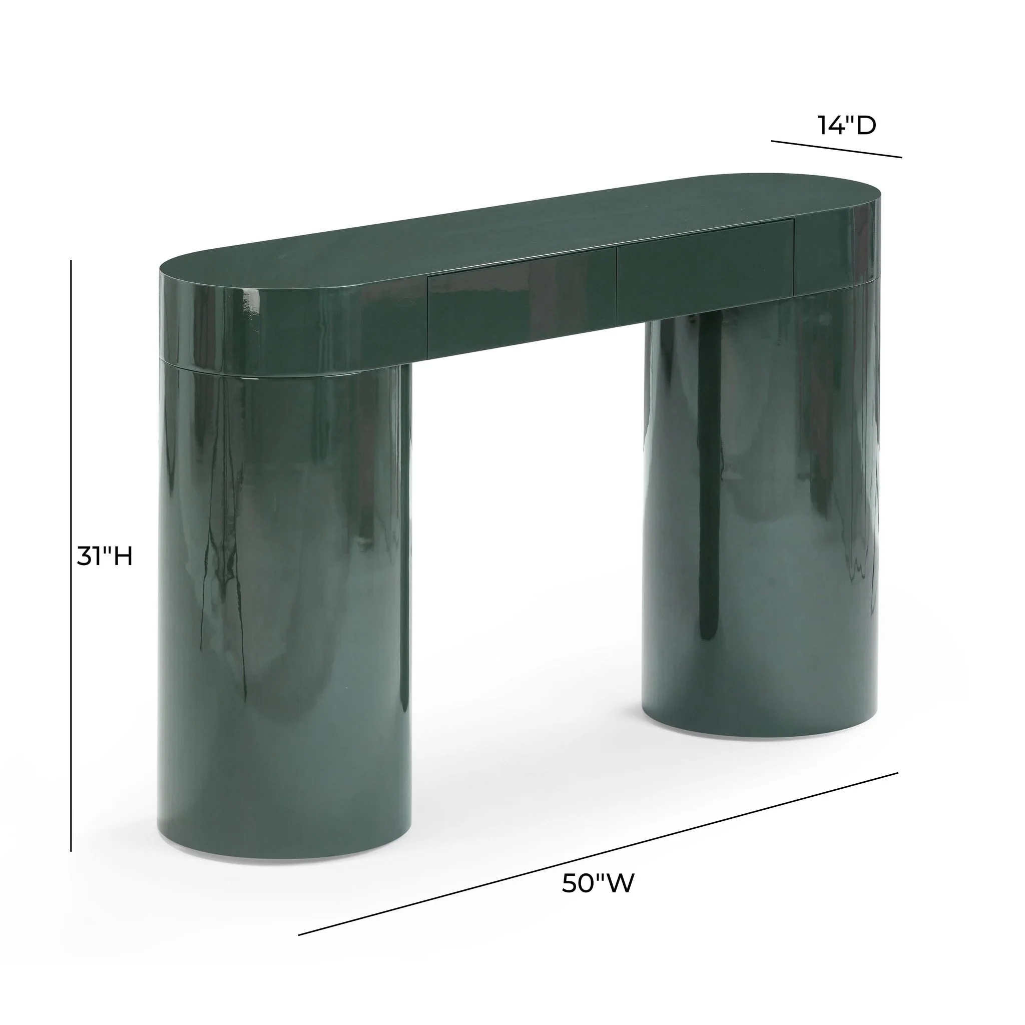 Mira Deep Green High Gloss Console Table - Image 10