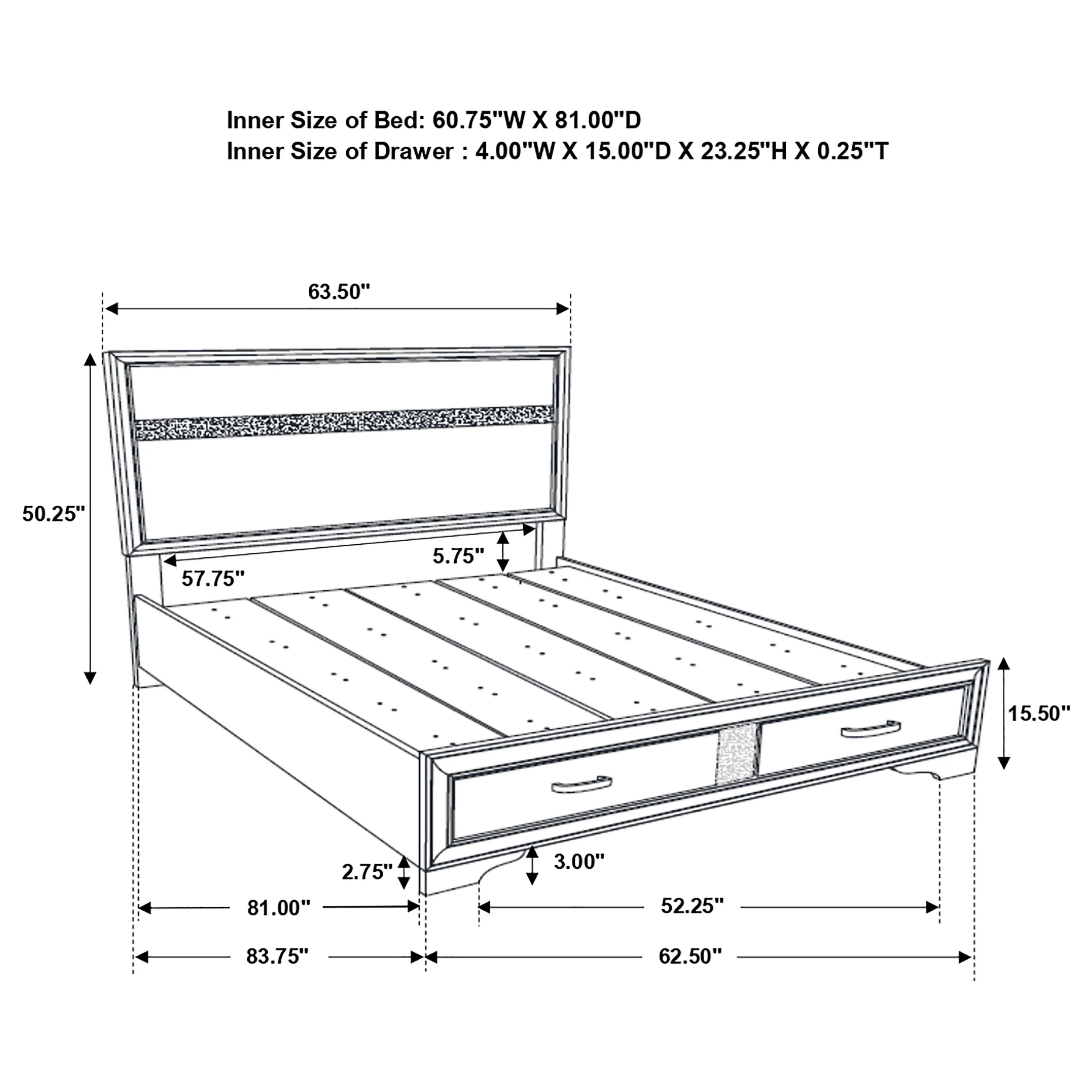 Miranda Panel Platform Storage Bed - Image 8