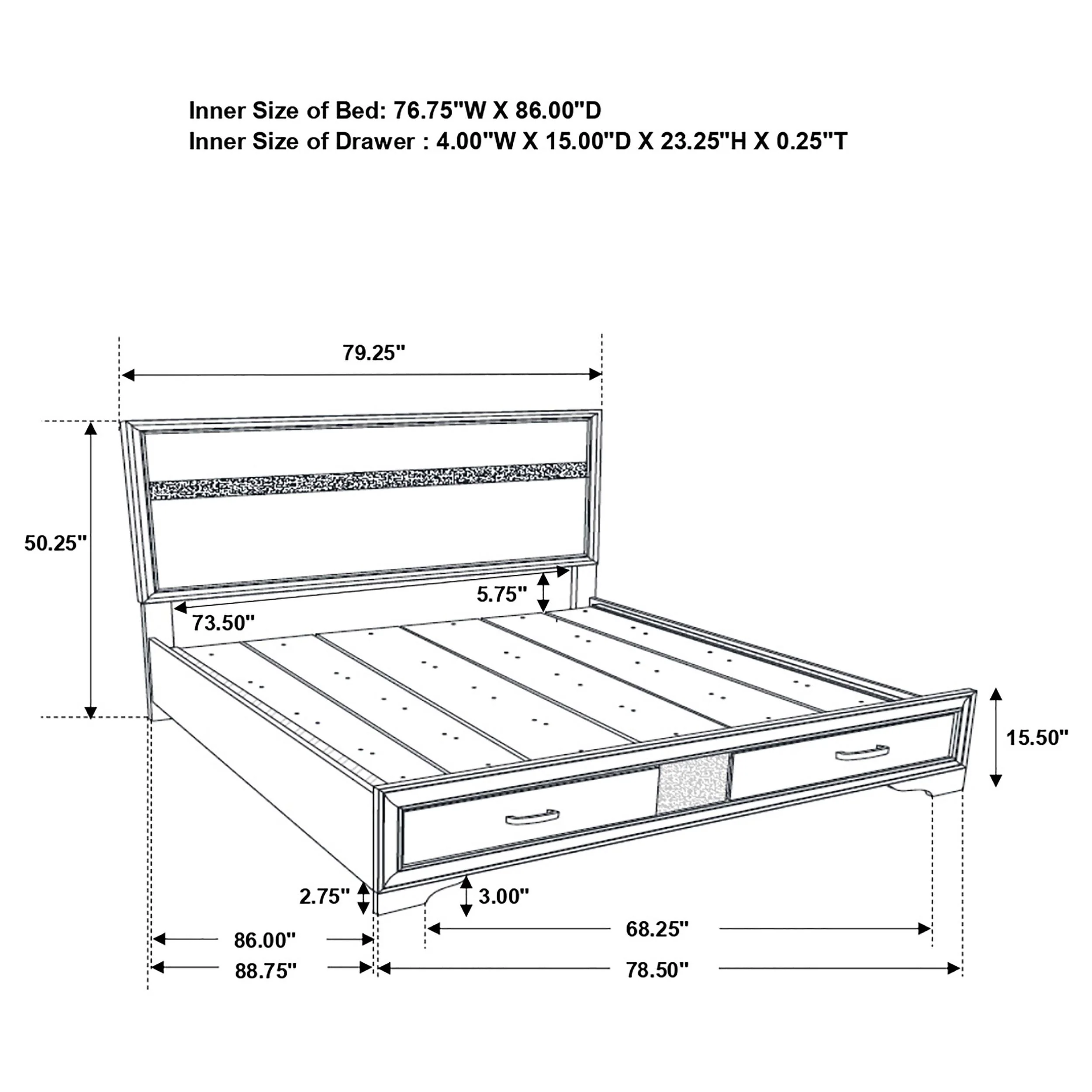 Miranda Panel Platform Storage Bed - Image 80