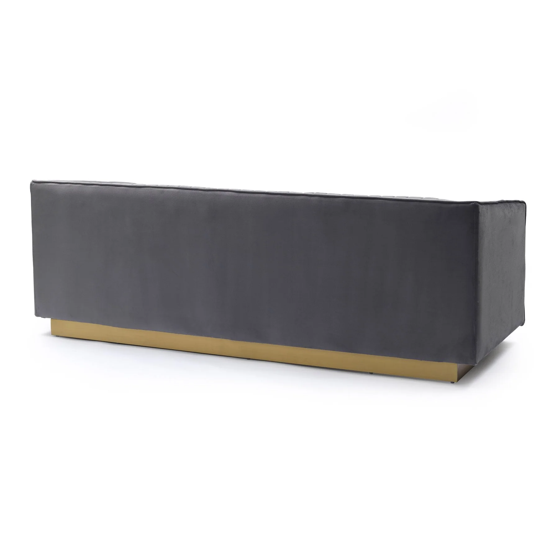 Miranda Dark Gray Velvet and Gold Sofa - Image 3