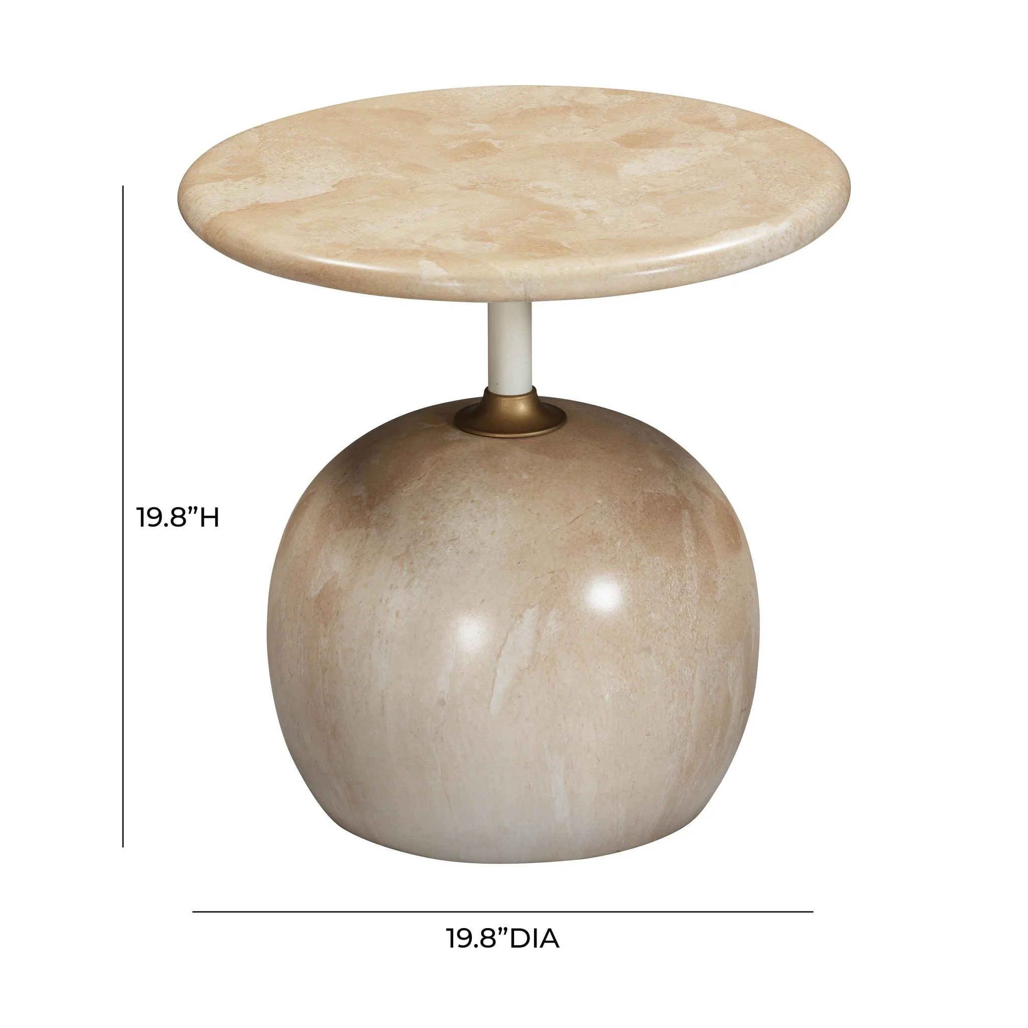 Mire Rose Faux Marble Side Table - Image 5