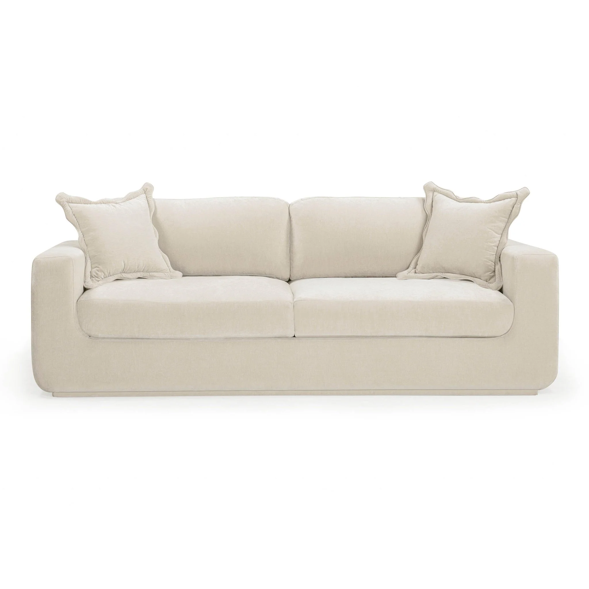 Miri Cream Upcycled Washed Velvet Sofa - Image 3