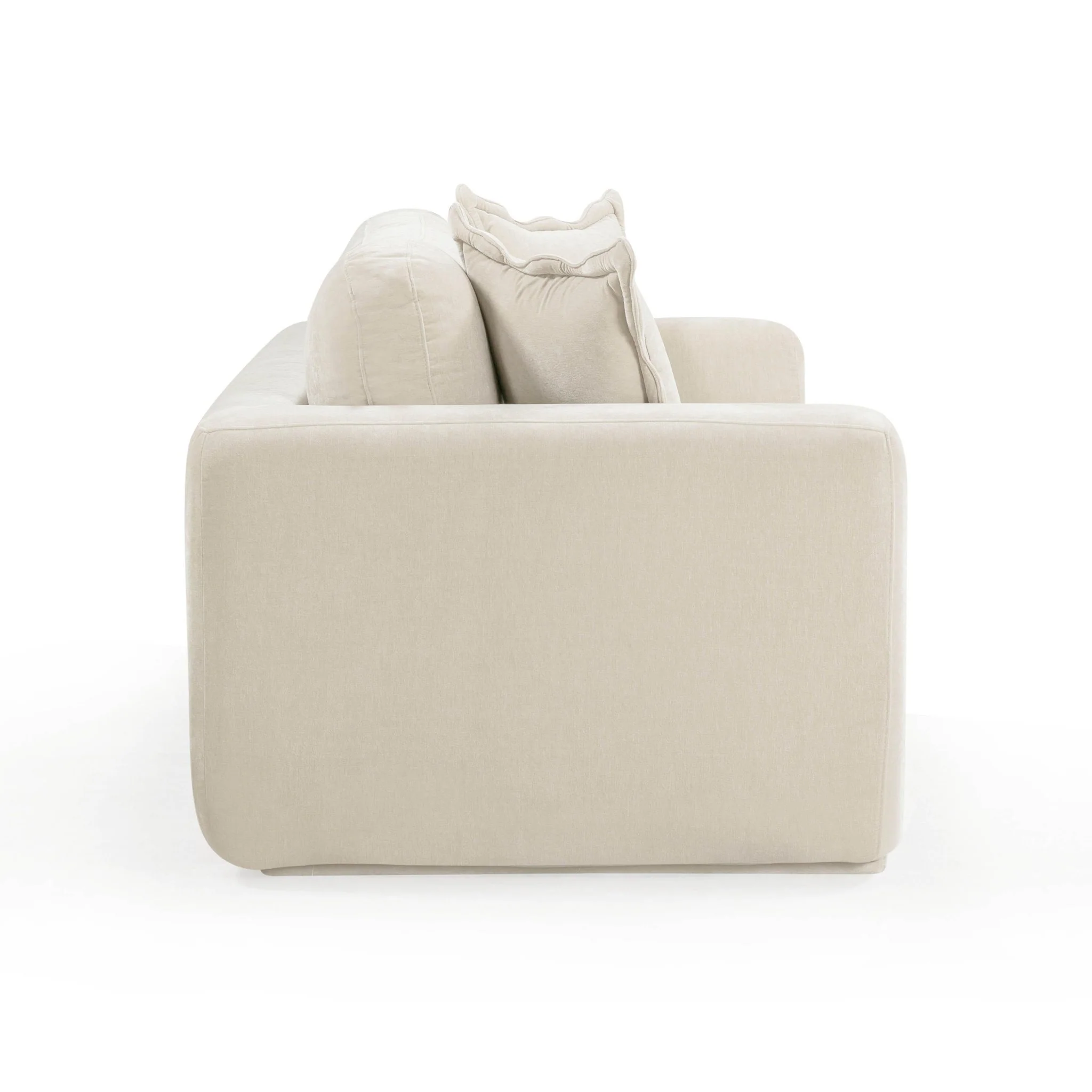 Miri Cream Upcycled Washed Velvet Sofa - Image 4