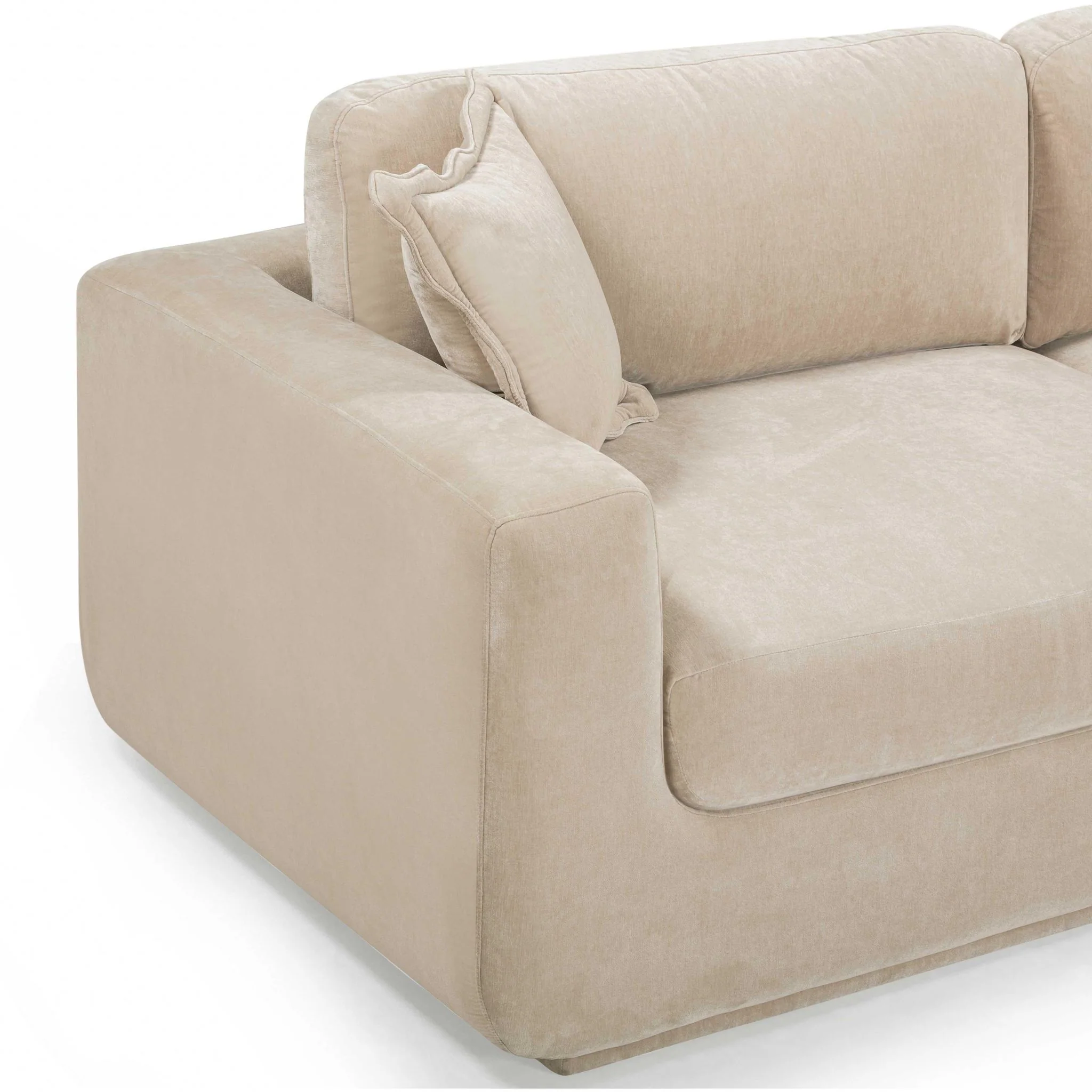 Miri Sand Upcycled Washed Velvet Sofa - Image 6