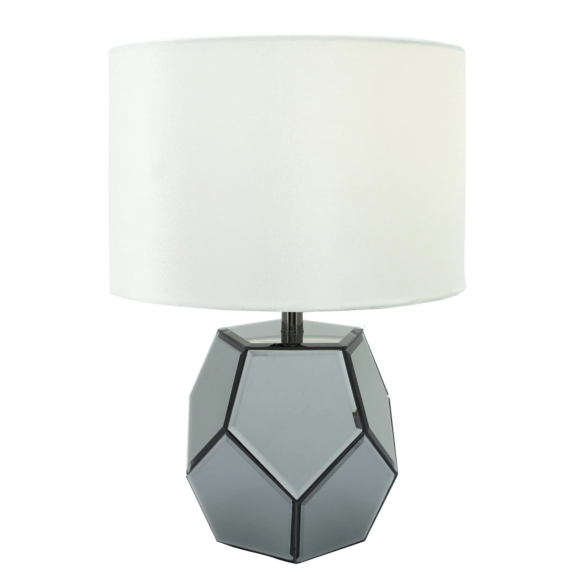 Mirrored 17.25" Facetd Table Lamp, Silver - Image 2