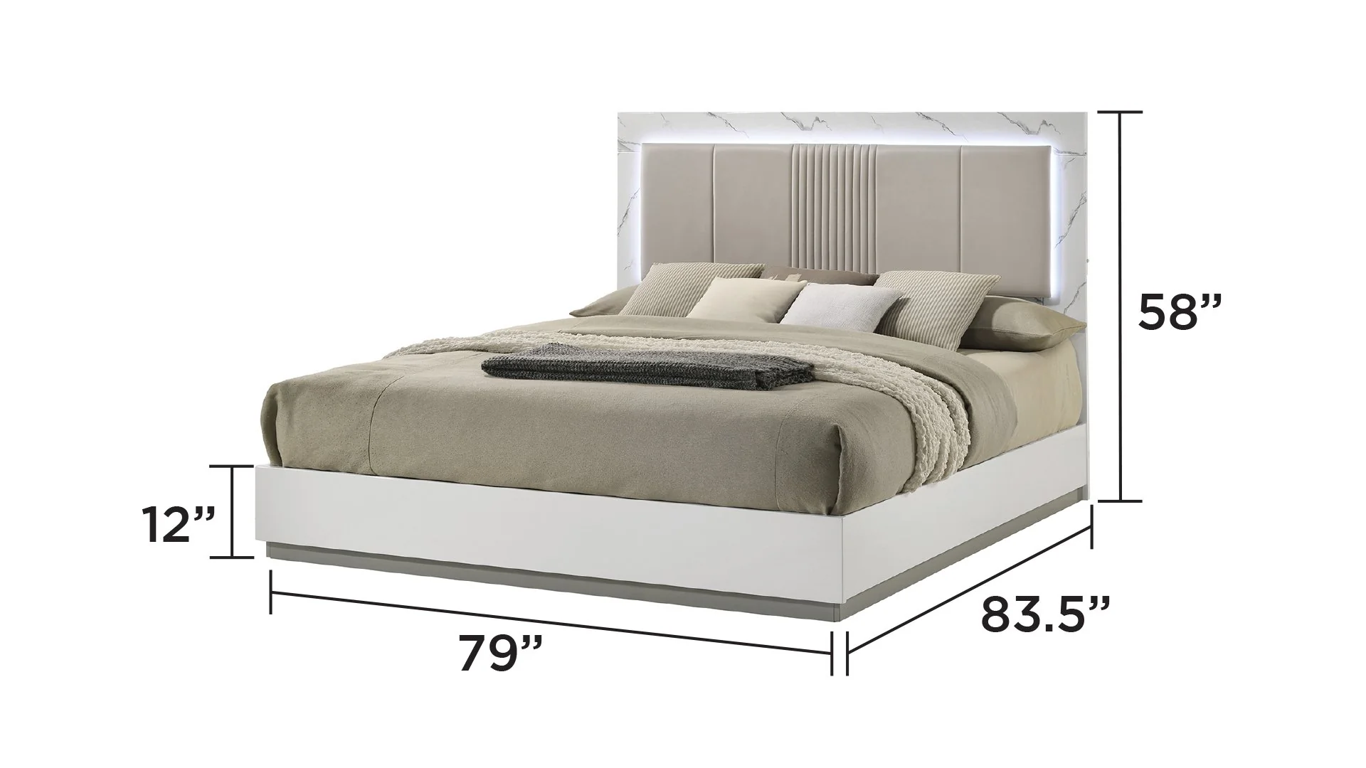 Mist King Bed White - Image 4