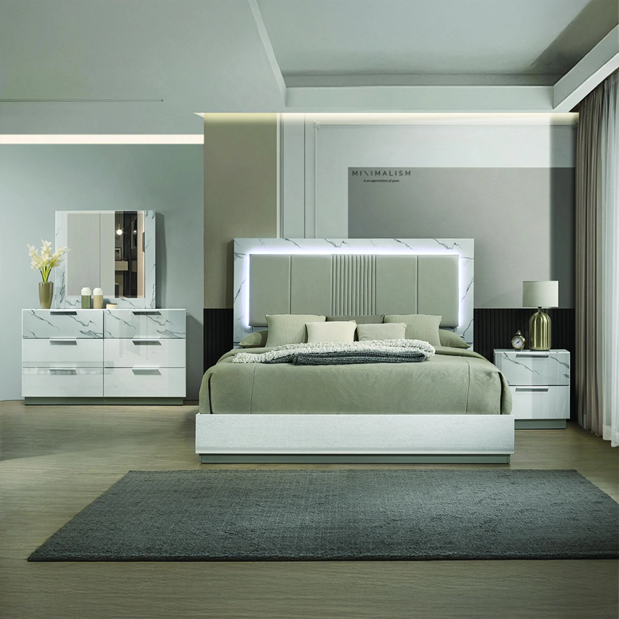 Mist Queen 4PC Bedroom Set White - Image 18