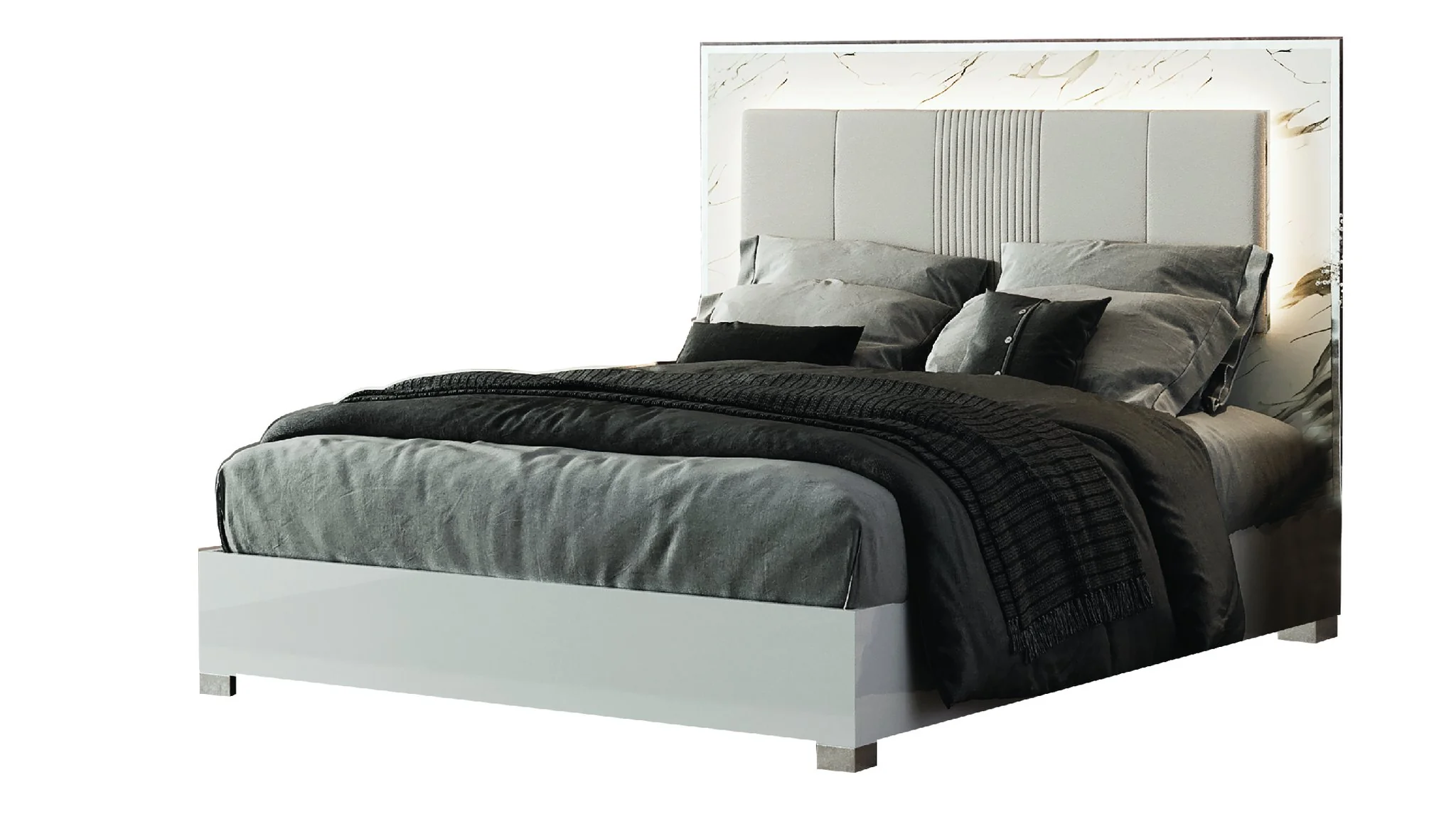Mist Queen 4PC Bedroom Set White - Image 2