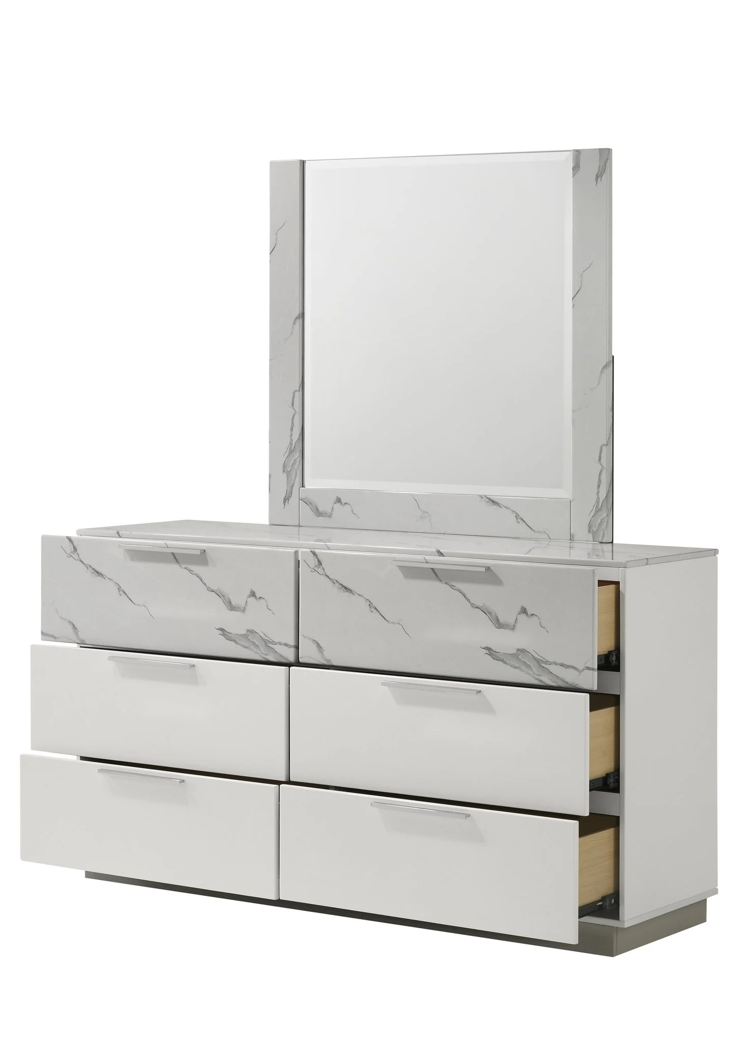 Mist Queen 4PC Bedroom Set White - Image 9