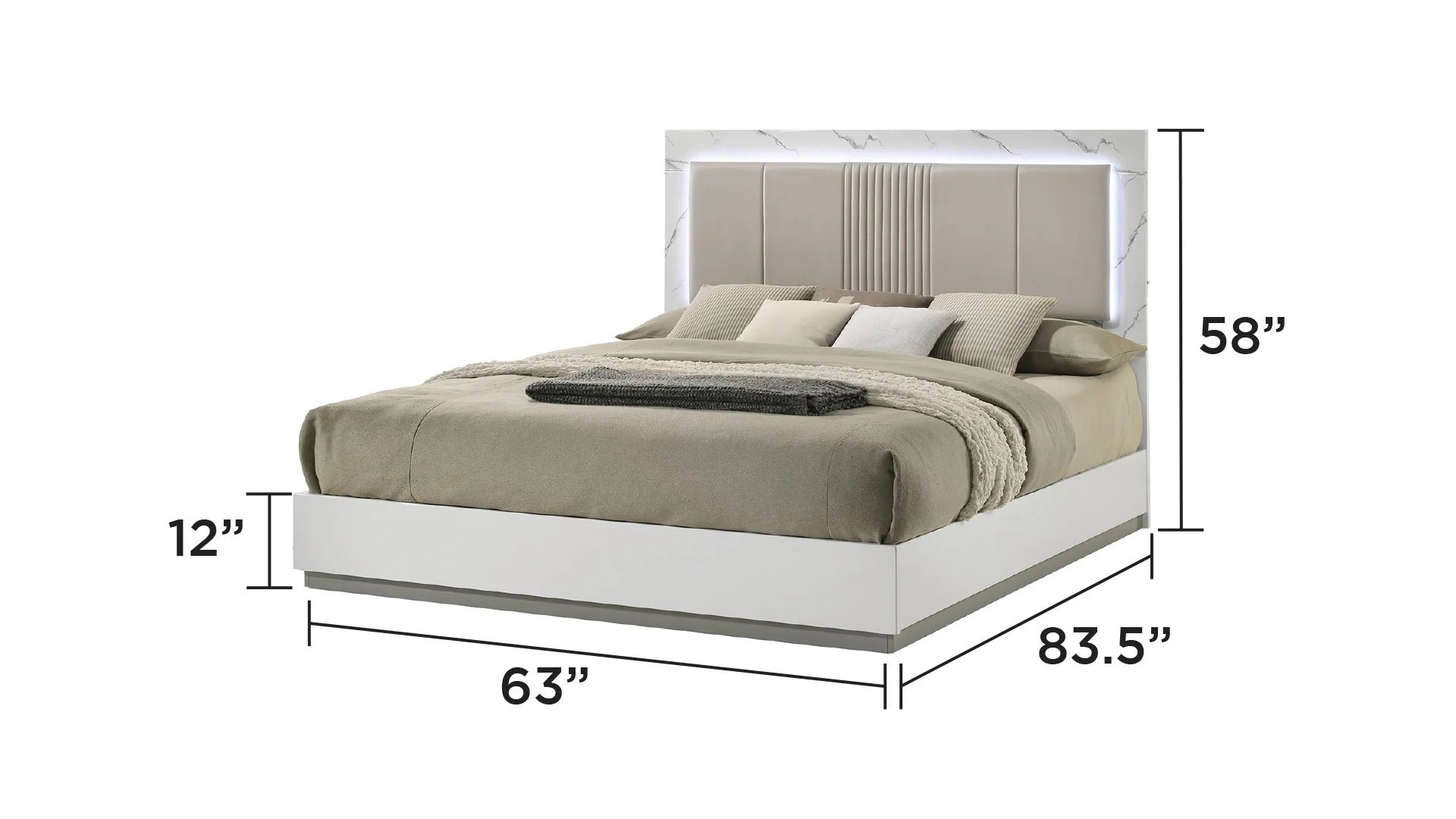 Mist Queen 5PC Bedroom Set White - Image 3