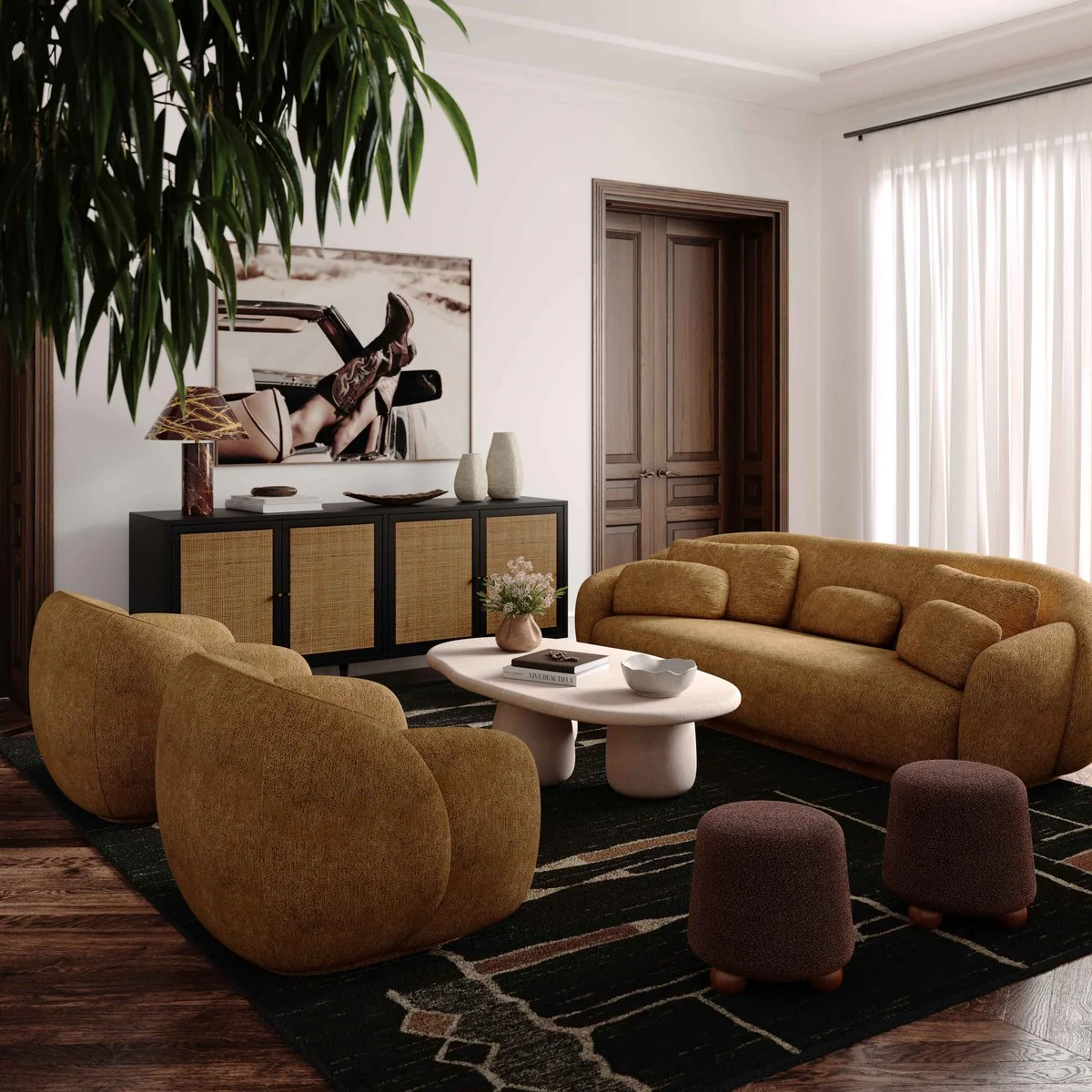 Misty Brown Boucle Sofa - Image 2