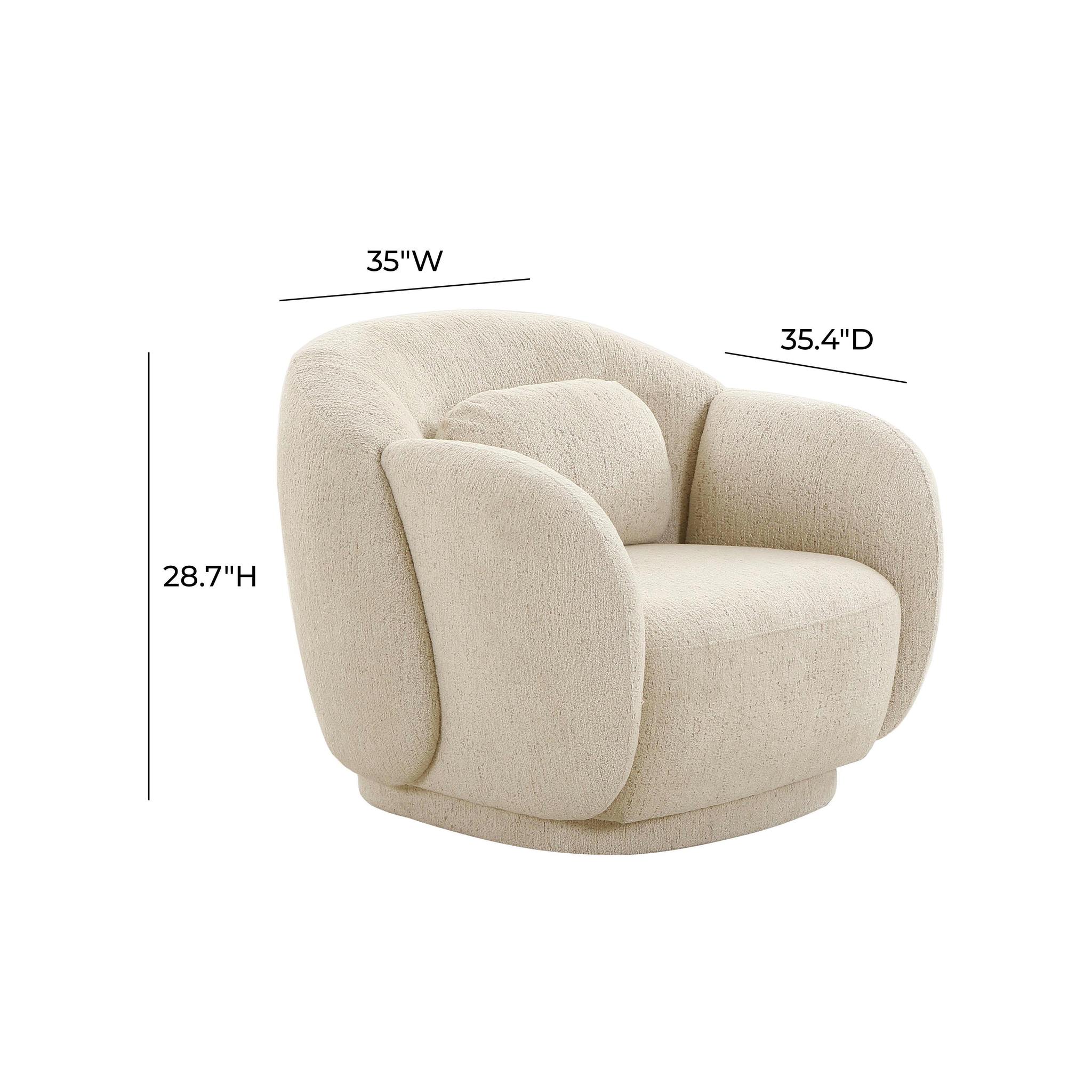 Misty Cream Boucle Accent Chair - Image 5