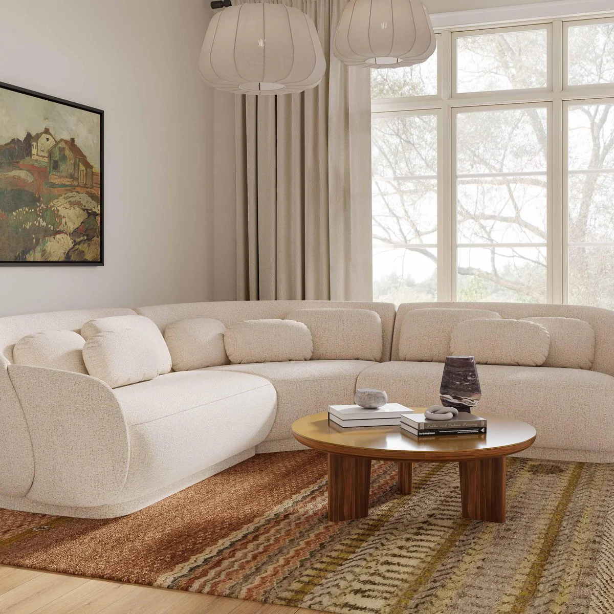 Misty Cream Boucle Modular L-Sectional - Image 2