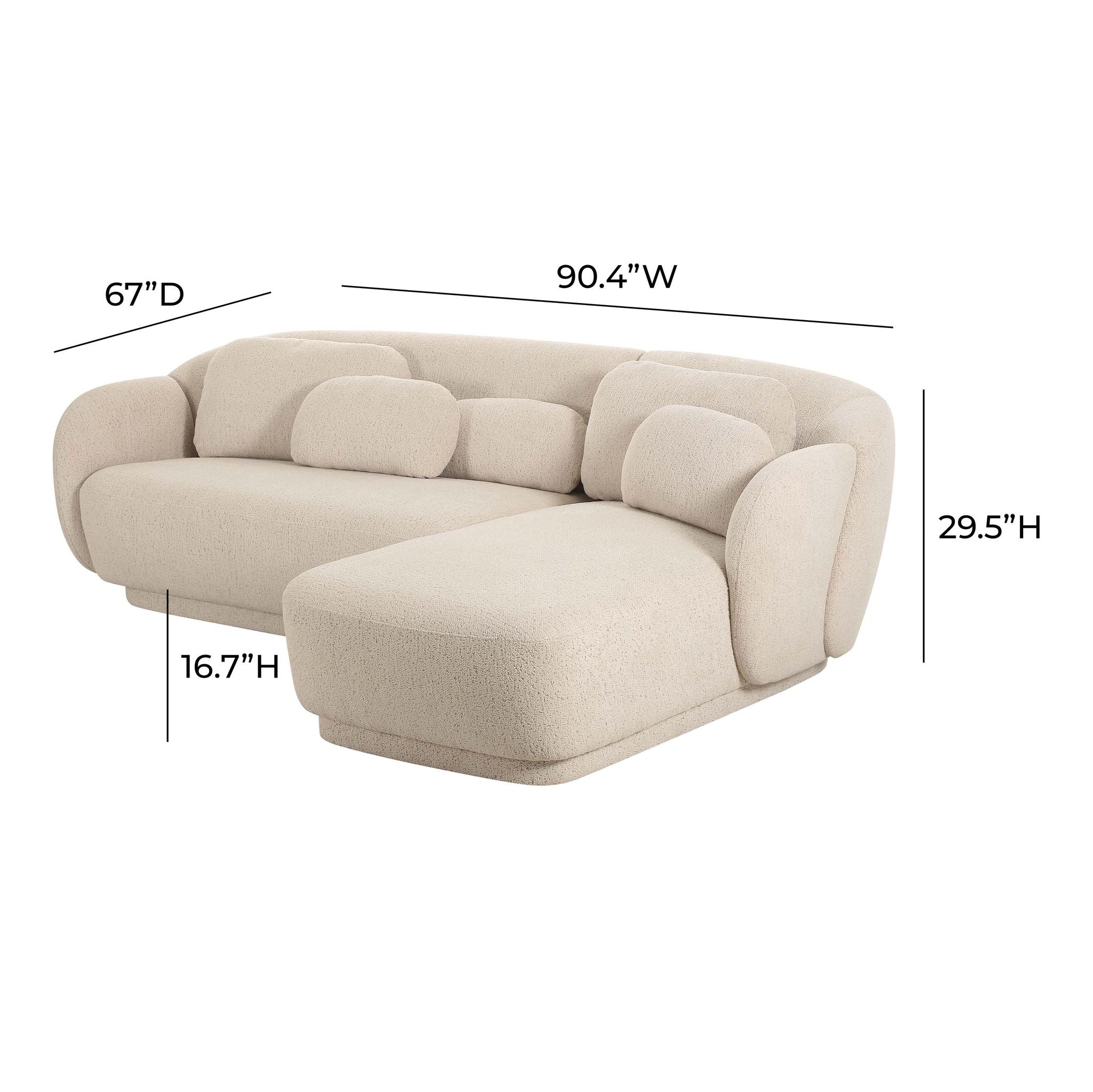Misty Cream Boucle Sectional - RAF - Image 7