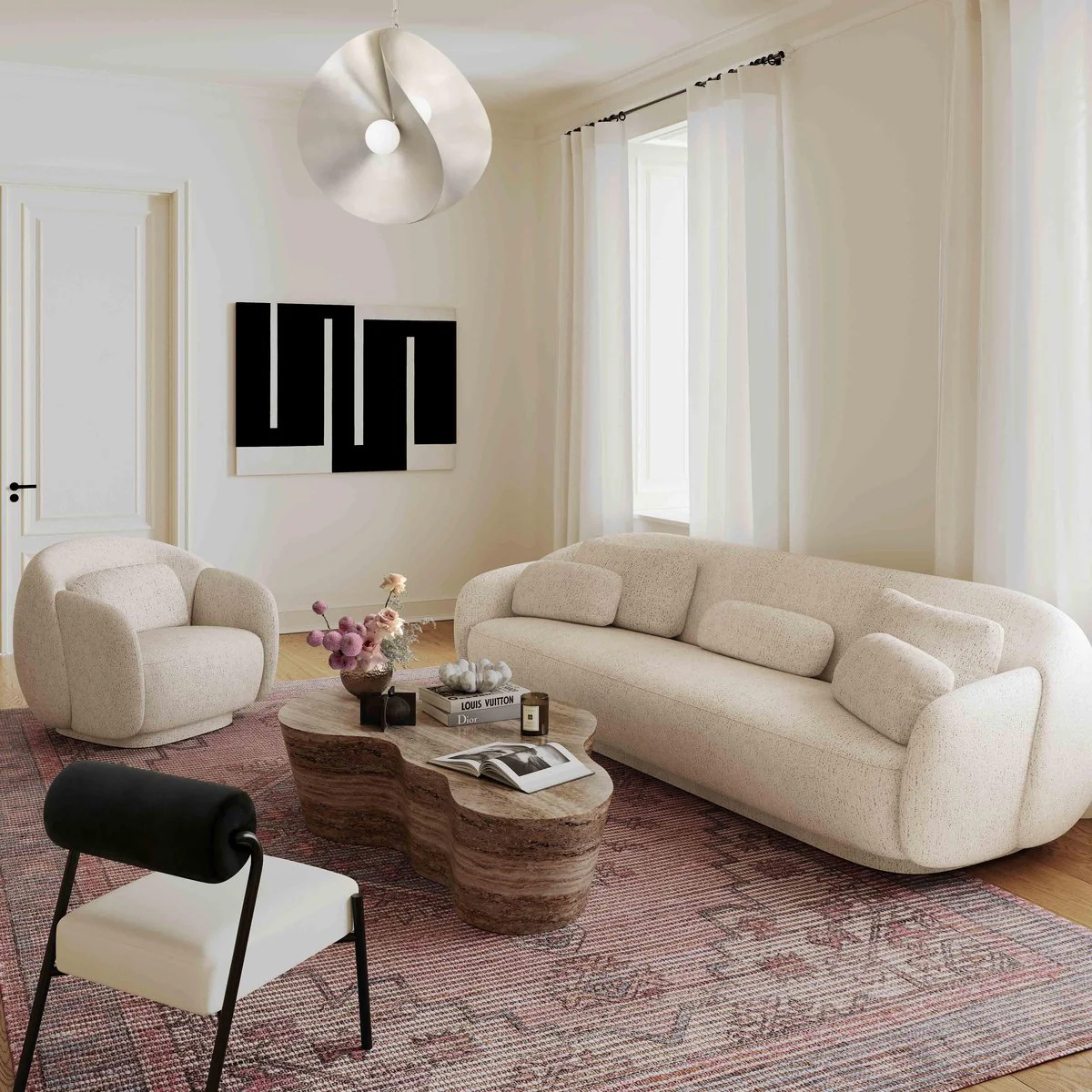 Misty Cream Boucle Sofa - Image 2