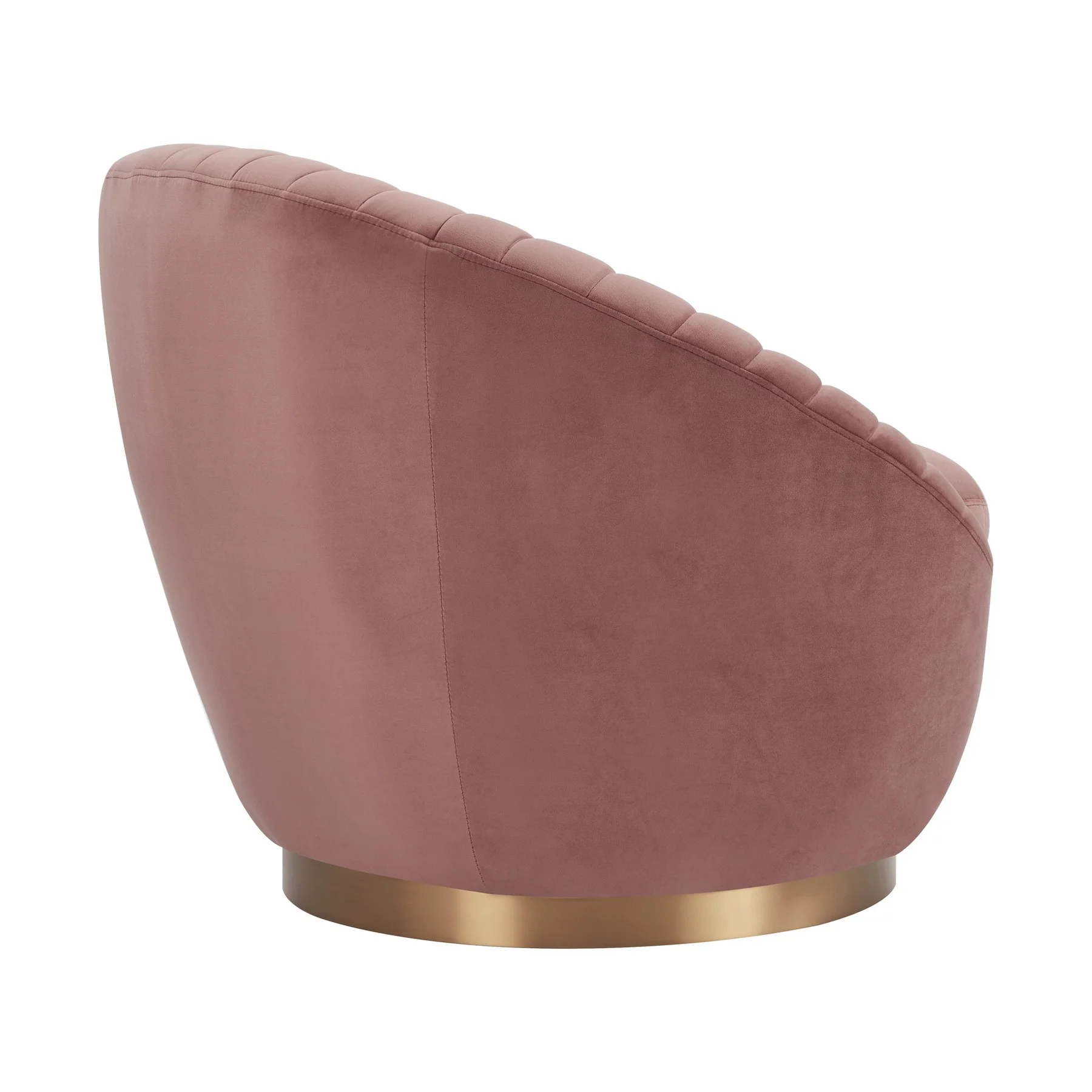 Mitzy Blush Velvet Swivel Accent Chair with Gold Base - Image 3