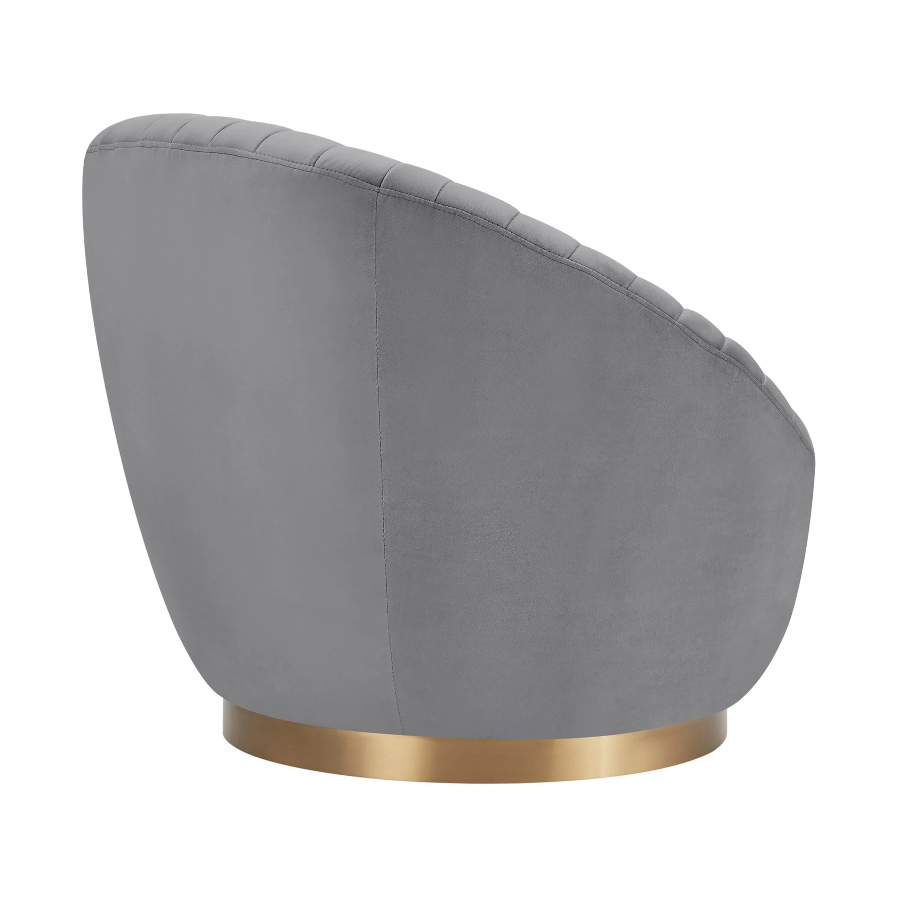 Mitzy Gray Velvet Swivel Accent Chair with Gold Base - Image 3