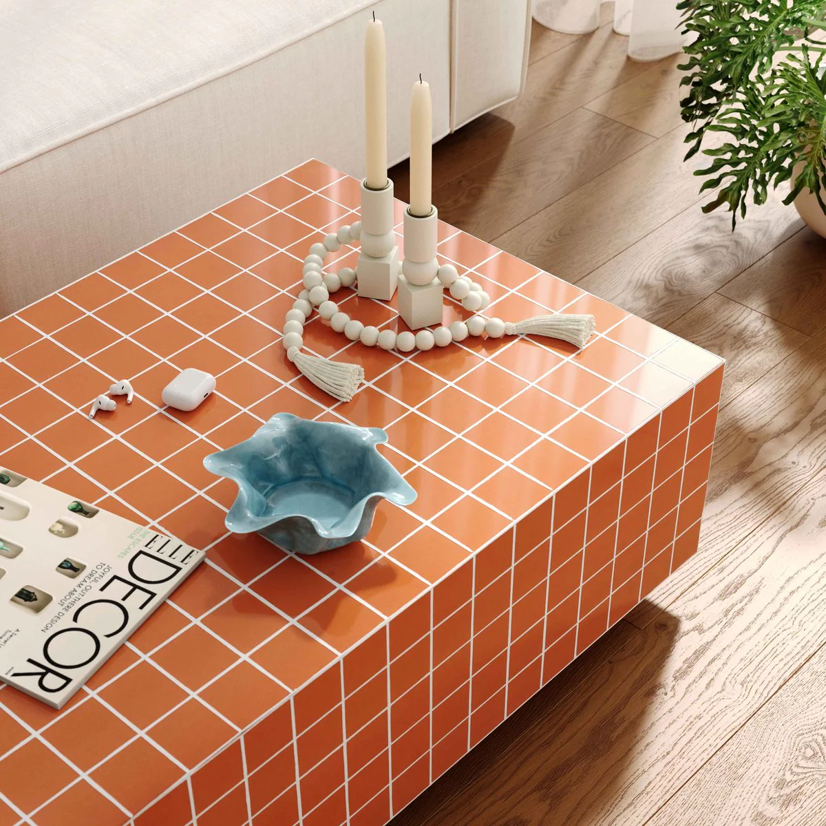 Mixie Brick Orange Tile Indoor / Outdoor Coffee Table - Image 2
