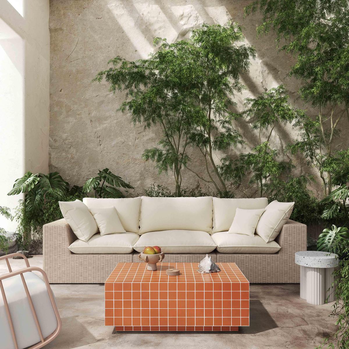 Mixie Brick Orange Tile Indoor / Outdoor Coffee Table - Image 8