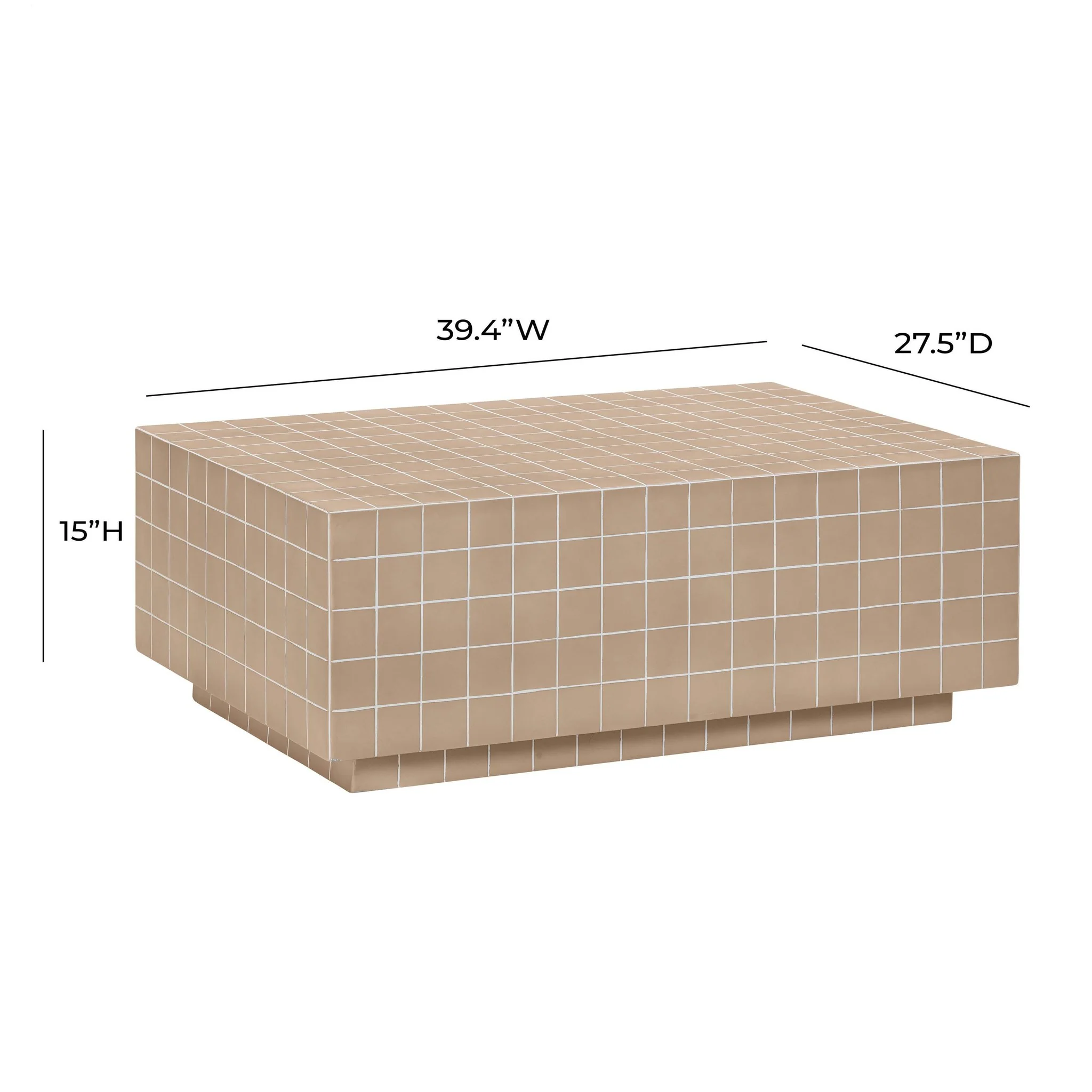 Mixie Taupe Tile Indoor / Outdoor Coffee Table - Image 7