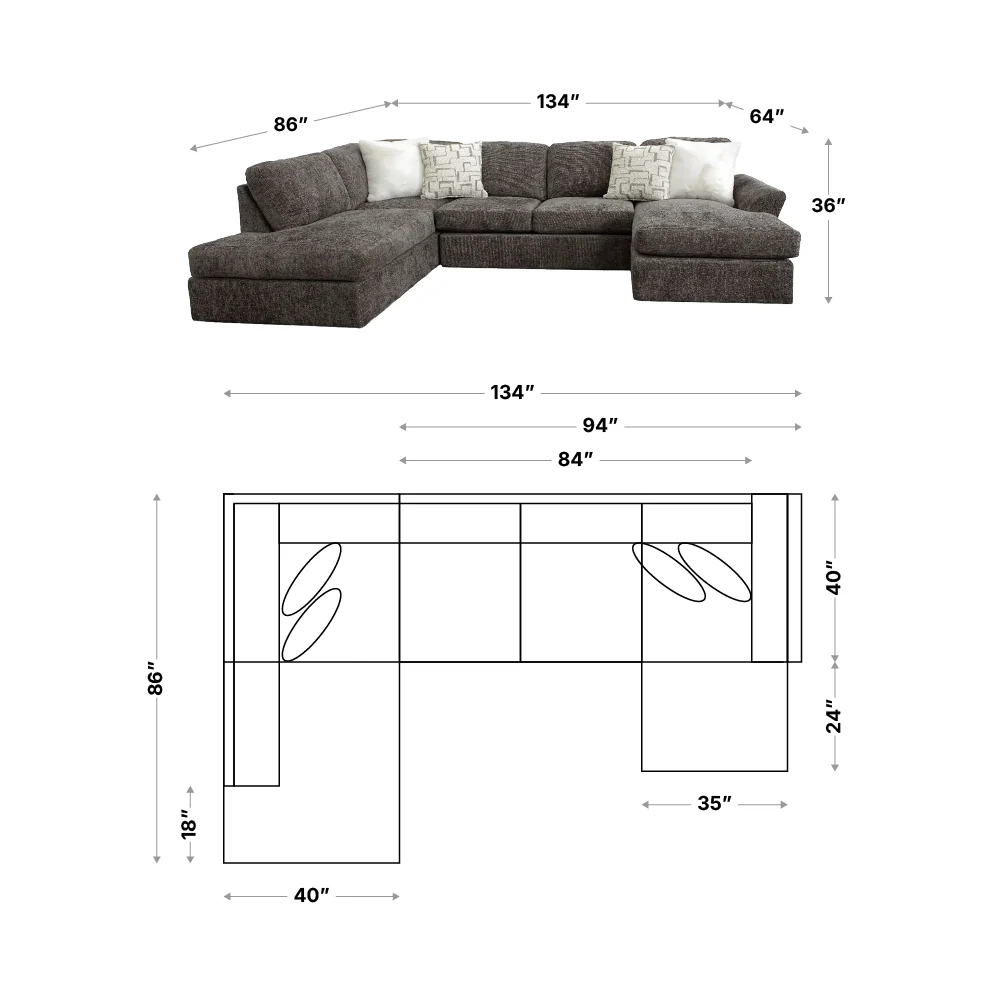 Urban Bliss 3 Piece Sectional - Image 3
