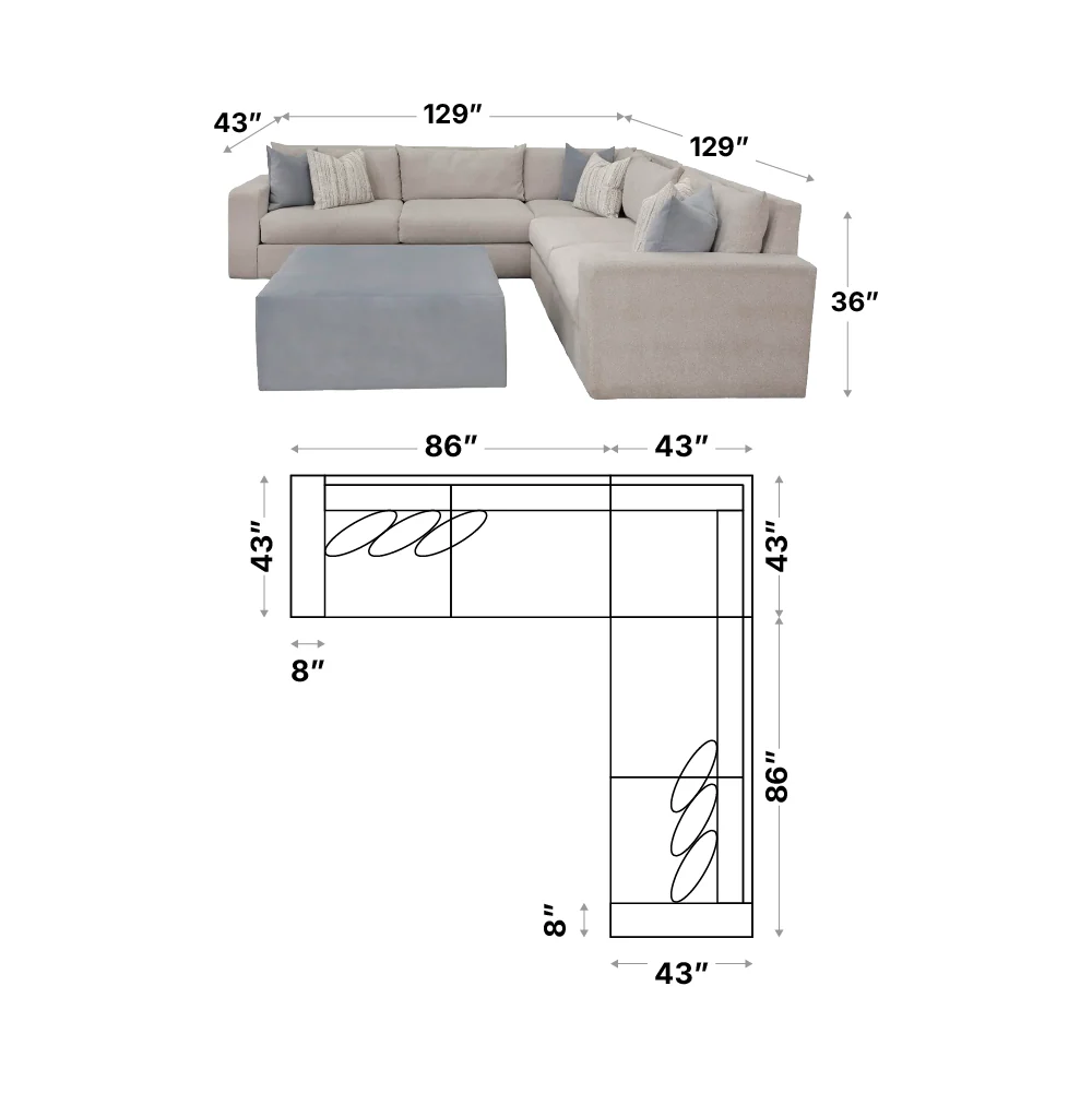 MOD L shape Sectional 3pc - Image 8
