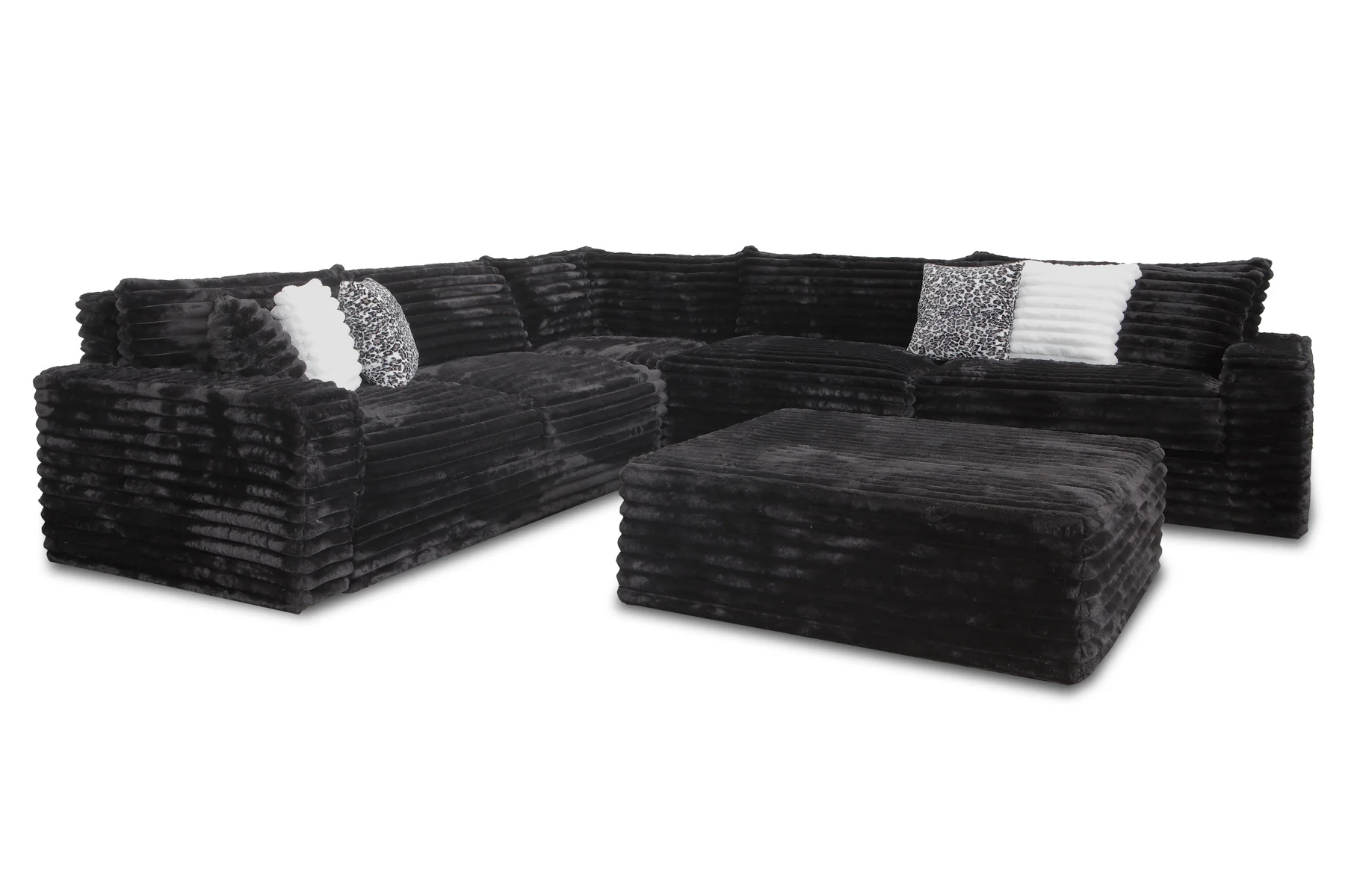 3 Pc Sectional Corduroy Fabric - Image 3