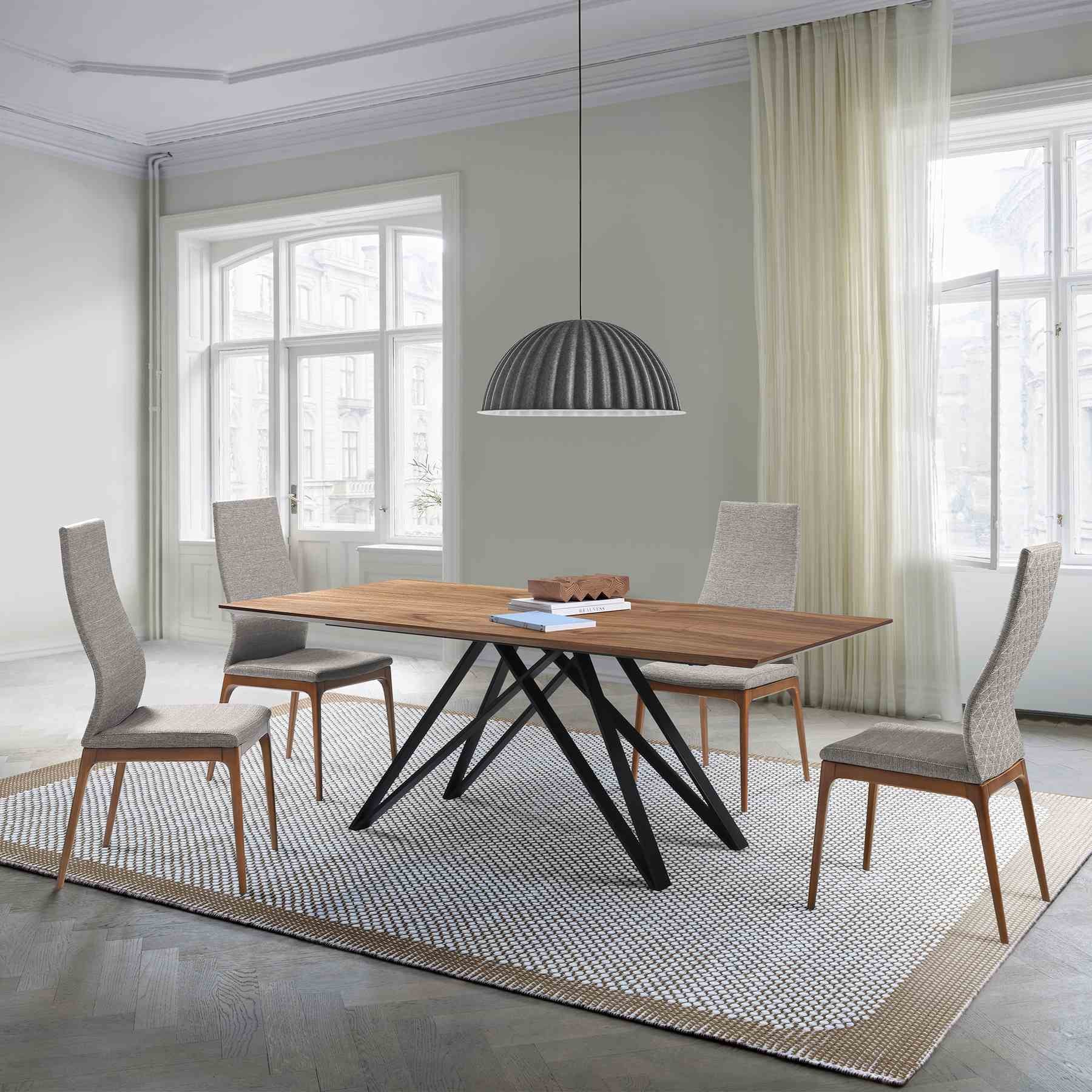 Modena Parker 5 Piece Dining Set with Gray Fabric Chairs - Image 11