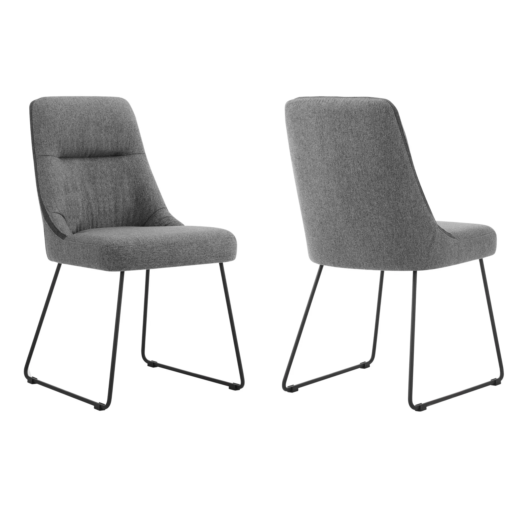 Modena Quartz 5 Piece Dining Set with Gray Fabric Chairs - Image 3
