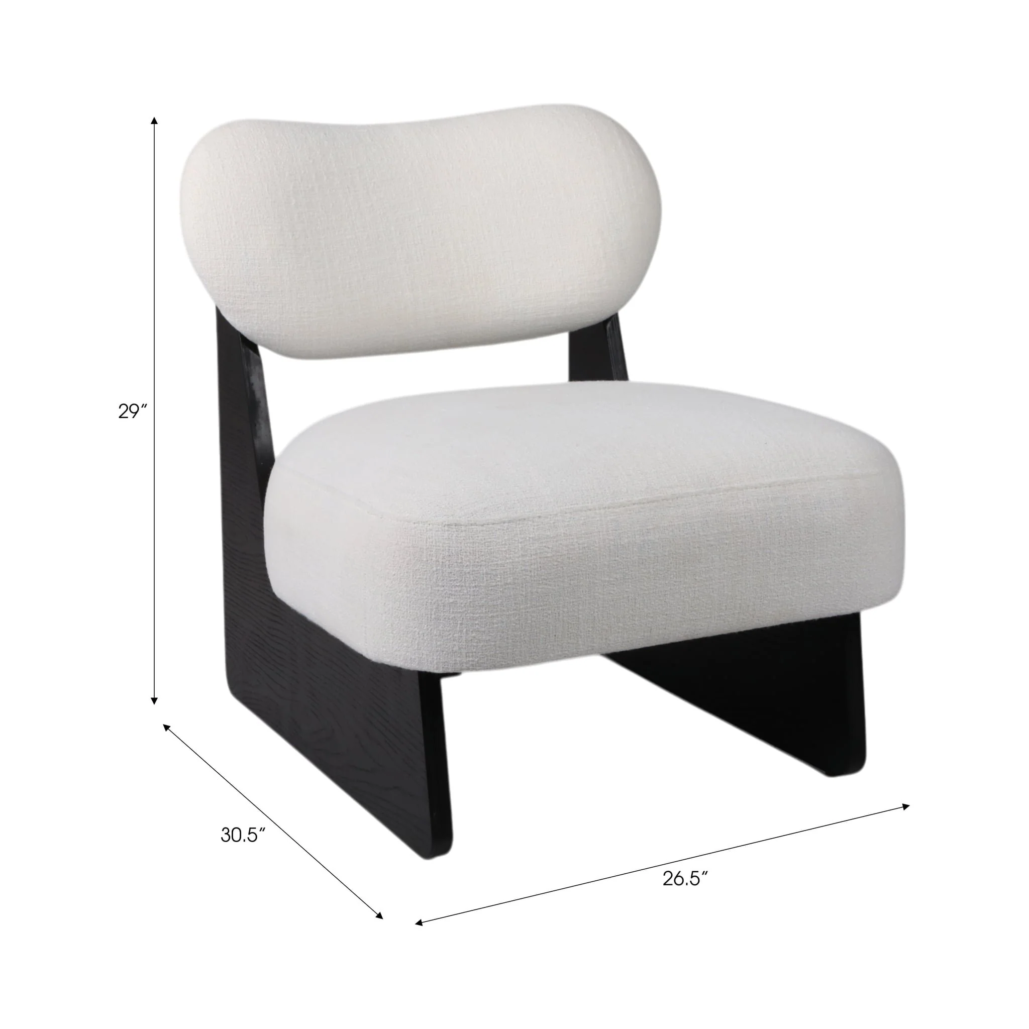 Modern Accent Chair, White/black - Image 7