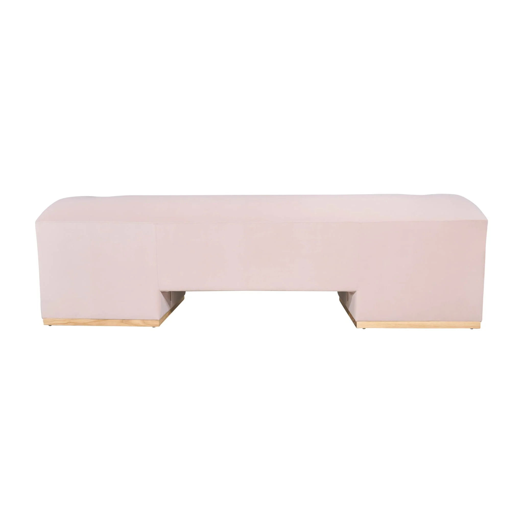 Modern Sofa - Oak Wood Base, Blush - Image 4