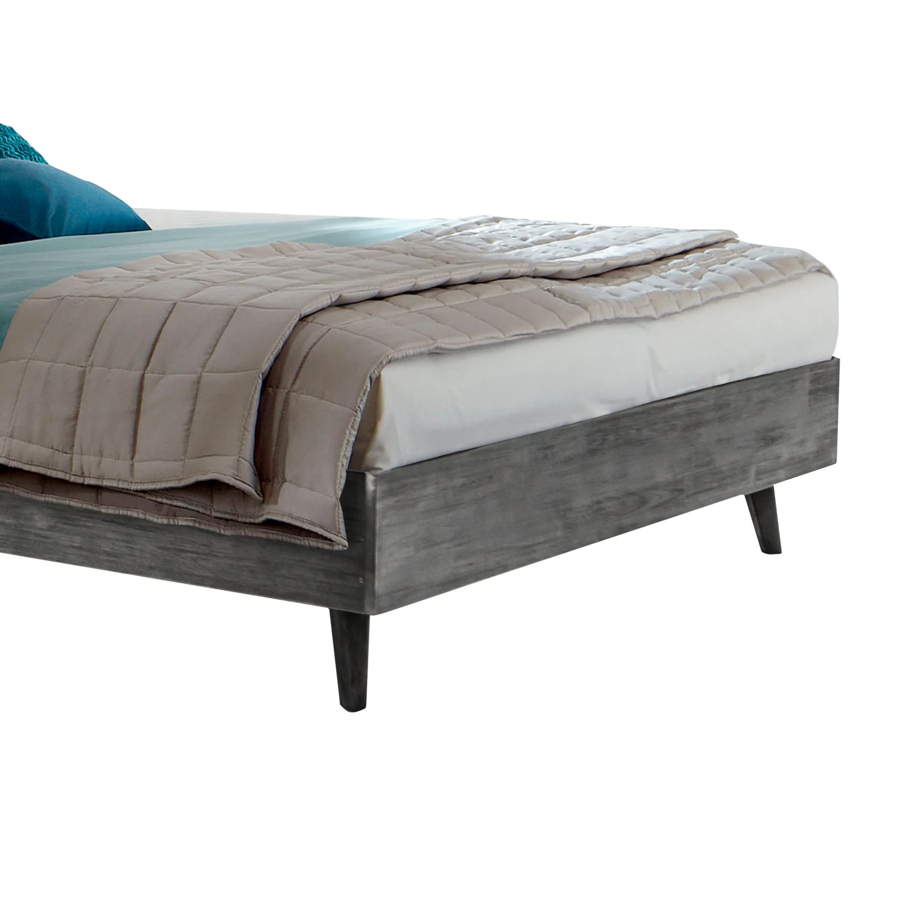Mohave Mid-Century Tundra Gray Acacia King Platform Bed - Image 3
