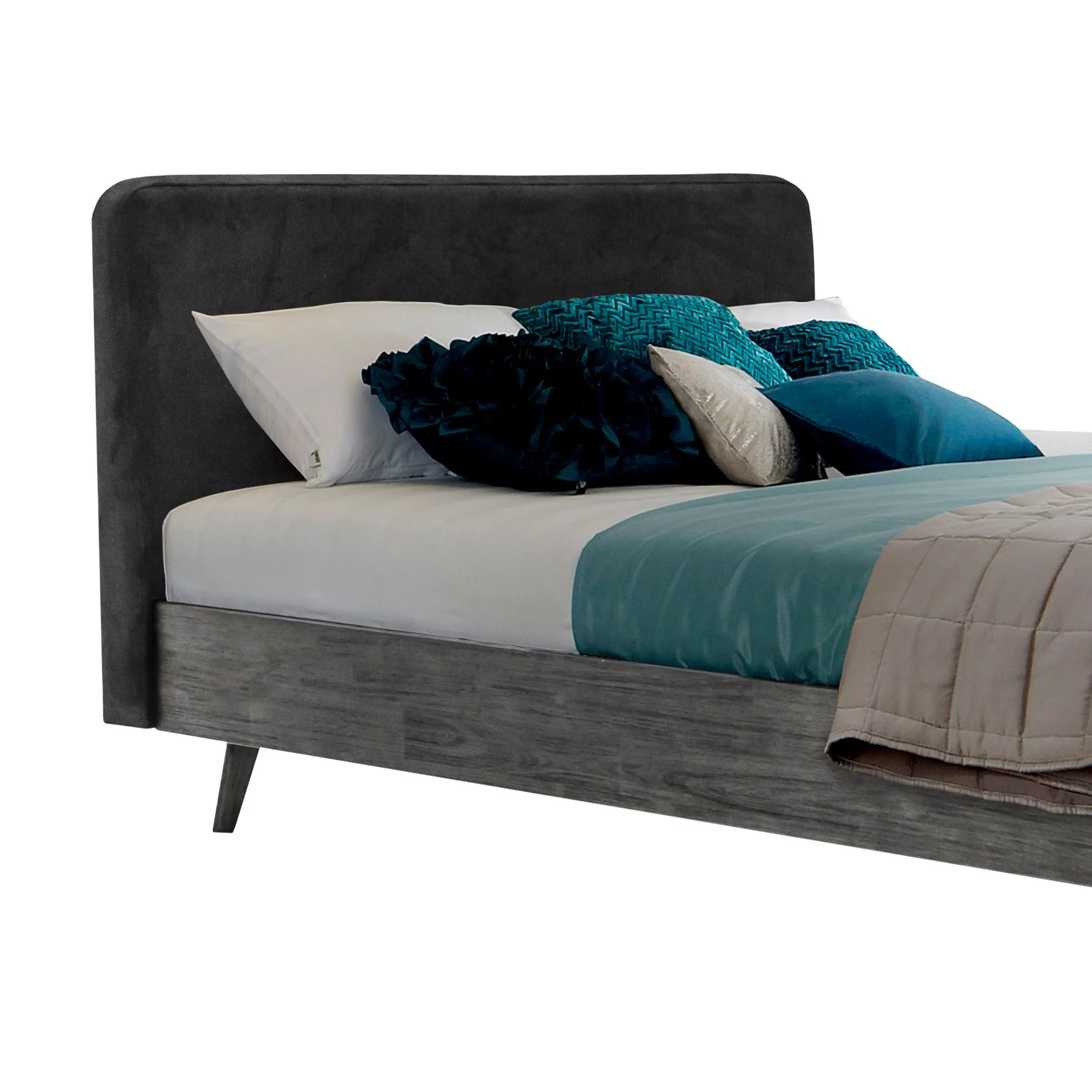 Mohave Mid Century Tundra Gray Acacia Queen Platform Bed - Image 2